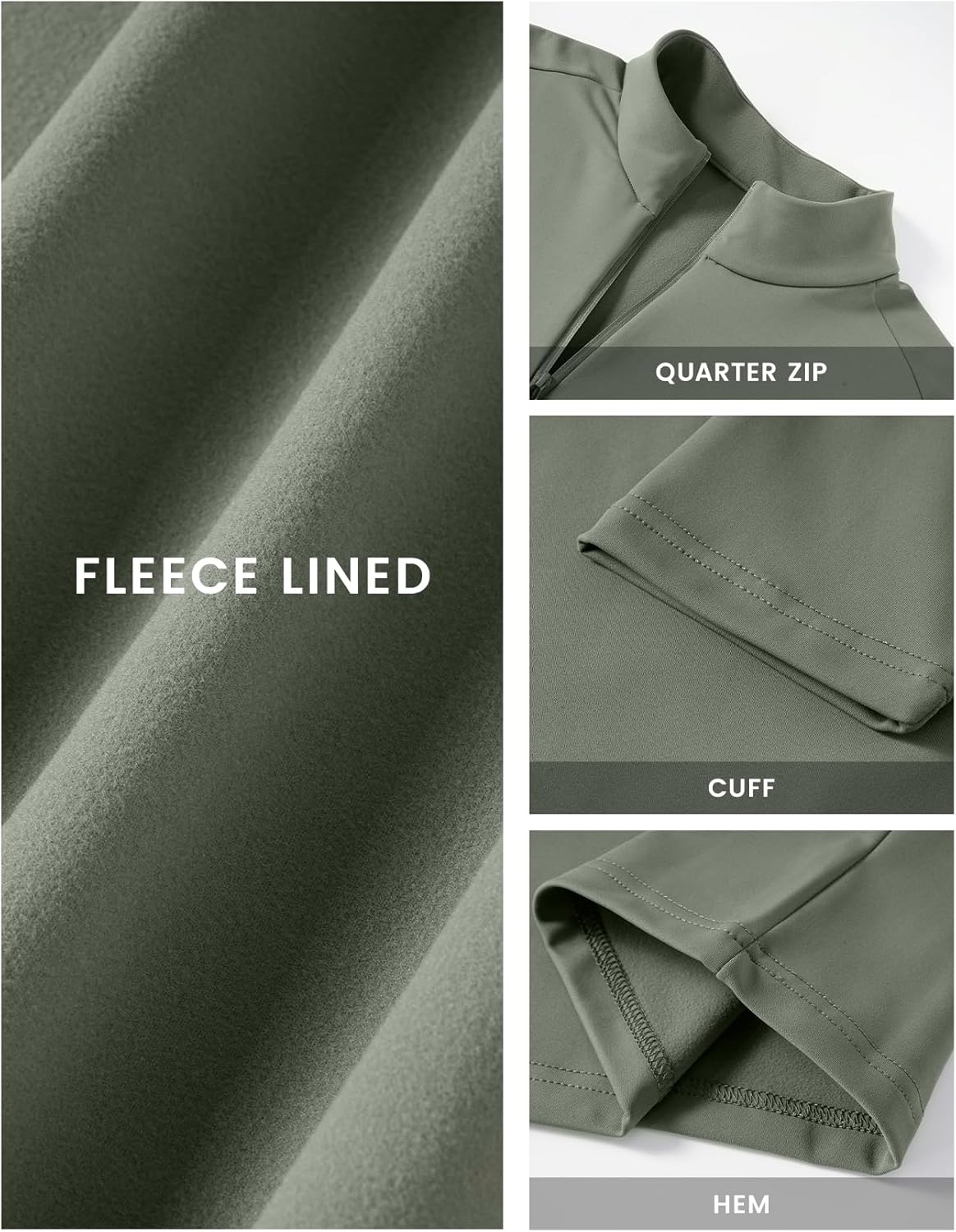 Eisctnd Men's Quarter Zip Pullover Fleece Sweatershirt, Slim Fit Warm Activewear Shirts for Casual Golf Running - Image 6