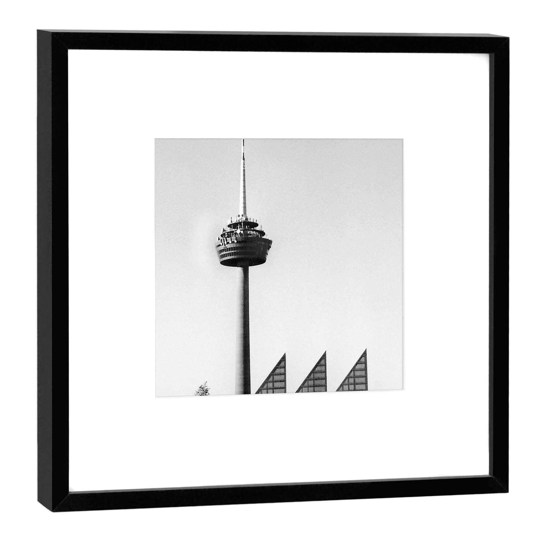 Photographie Colonius Cologne cadre en bois noir 52x52cm