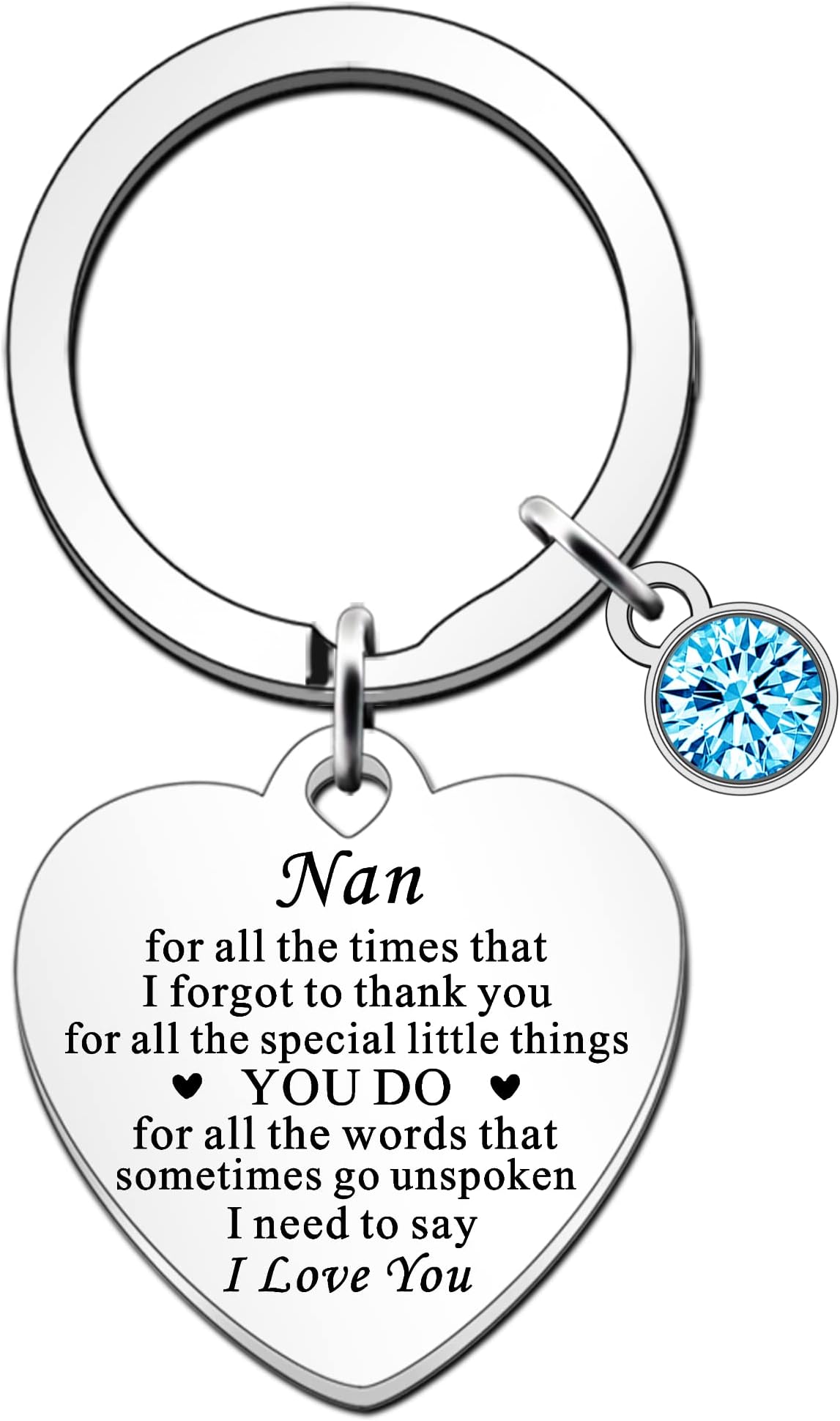 JETTOPNan Gifts Keyring Gift for Nan Birthday Christmas Mothers Day Presents Nan Gift from Granddaughter Grandson (for All The)