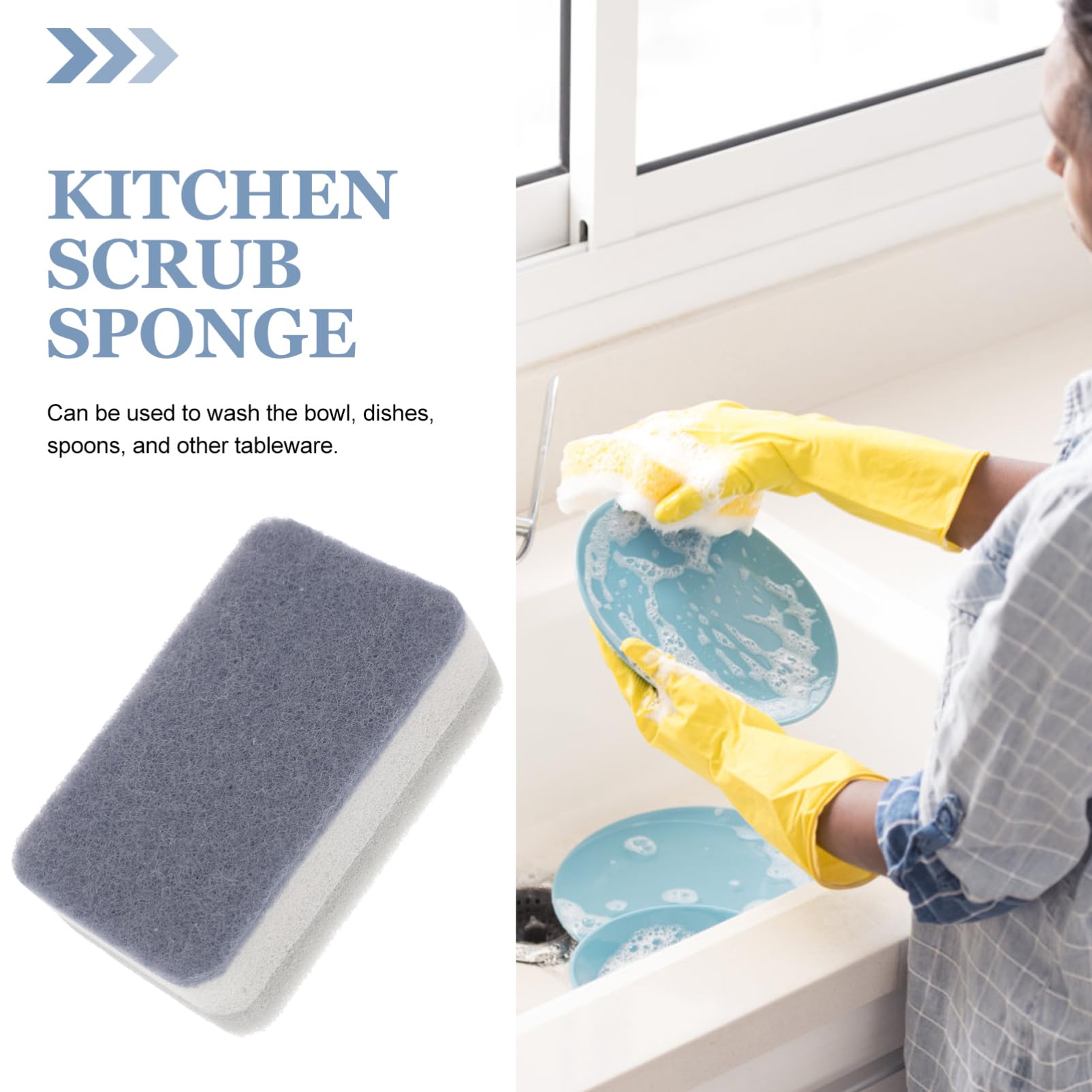 GANAZONO Esponjas de Limpieza de Cocina Esponja Suave y Estropajo Resistente de Doble Cara 10 para Fregar Platos y Ollas Adecuado para Uso Doméstico
