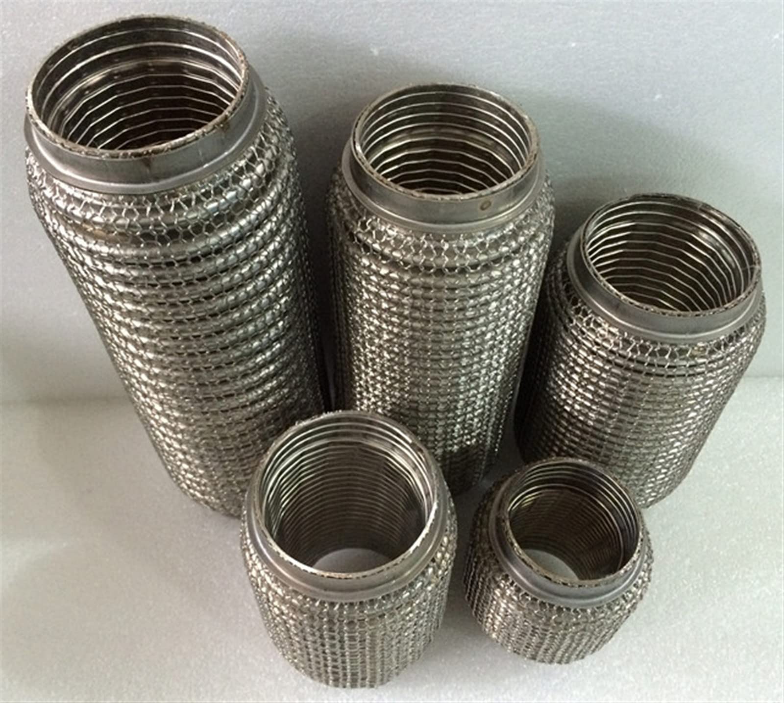 Tubi di scappamento Coppia di giunti flessibili a soffietto per tubi flessibili di scarico per auto in acciaio inossidabile Scarico Terminale (Misurare : 60mmx160mm)