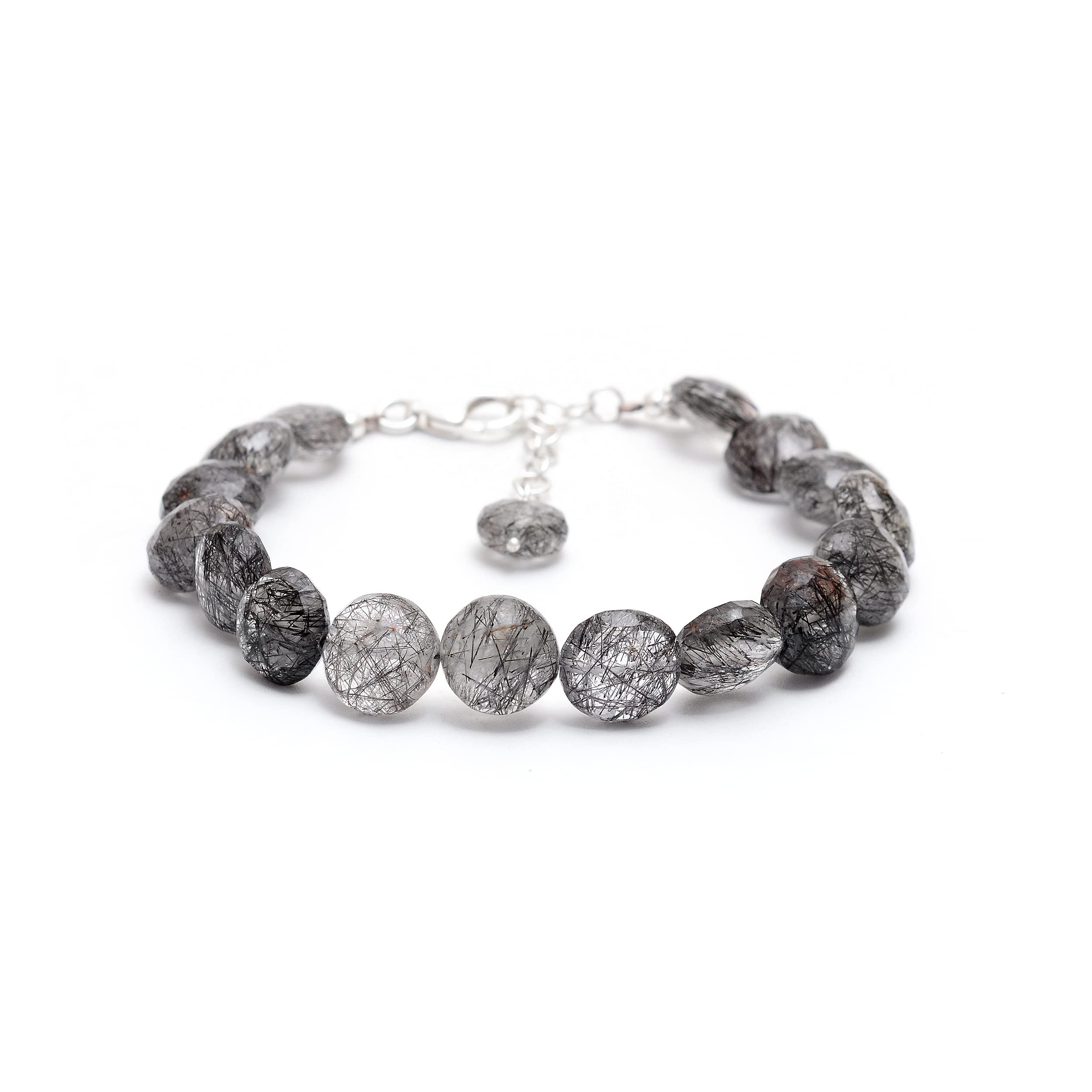 Rutile Quartz Beaded Bracelet,Quartz Bracelet,Rutile quartz Bracelet,Rutilated Quartz beads,Handmade Jewelry,Statement Bracelet,Silver Jewelry