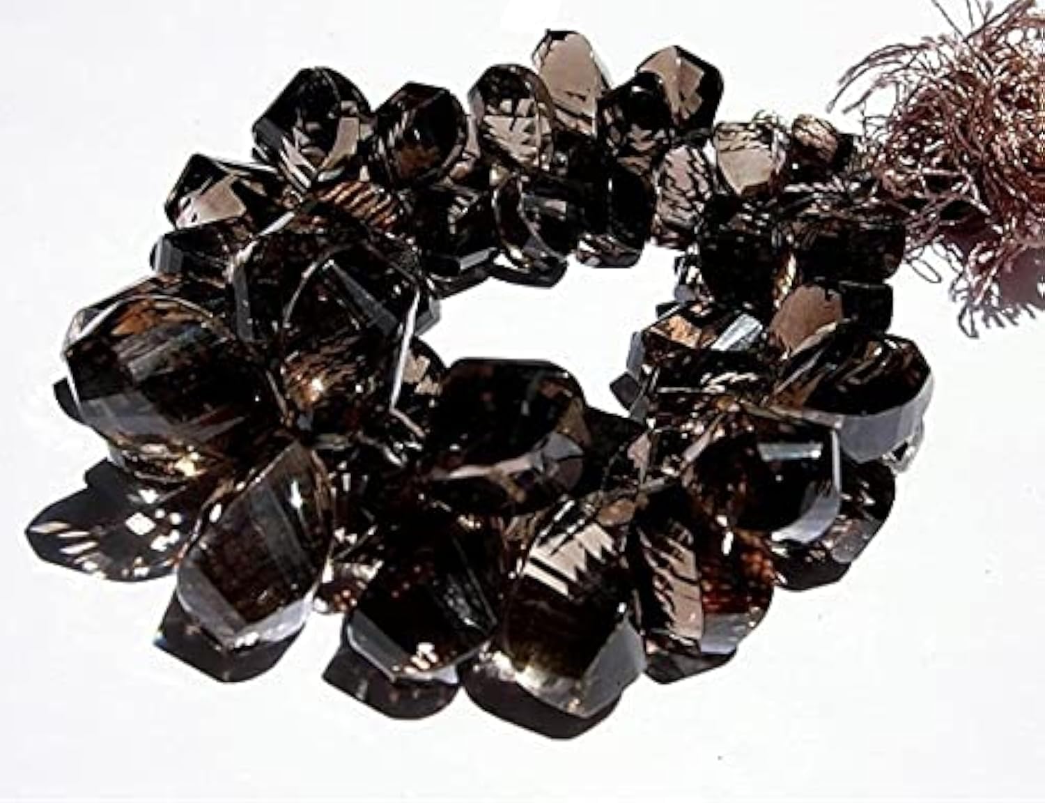 Quartz fumé pour bijoux bohèmes briolettes en spirale LKBEADS 4 pouces