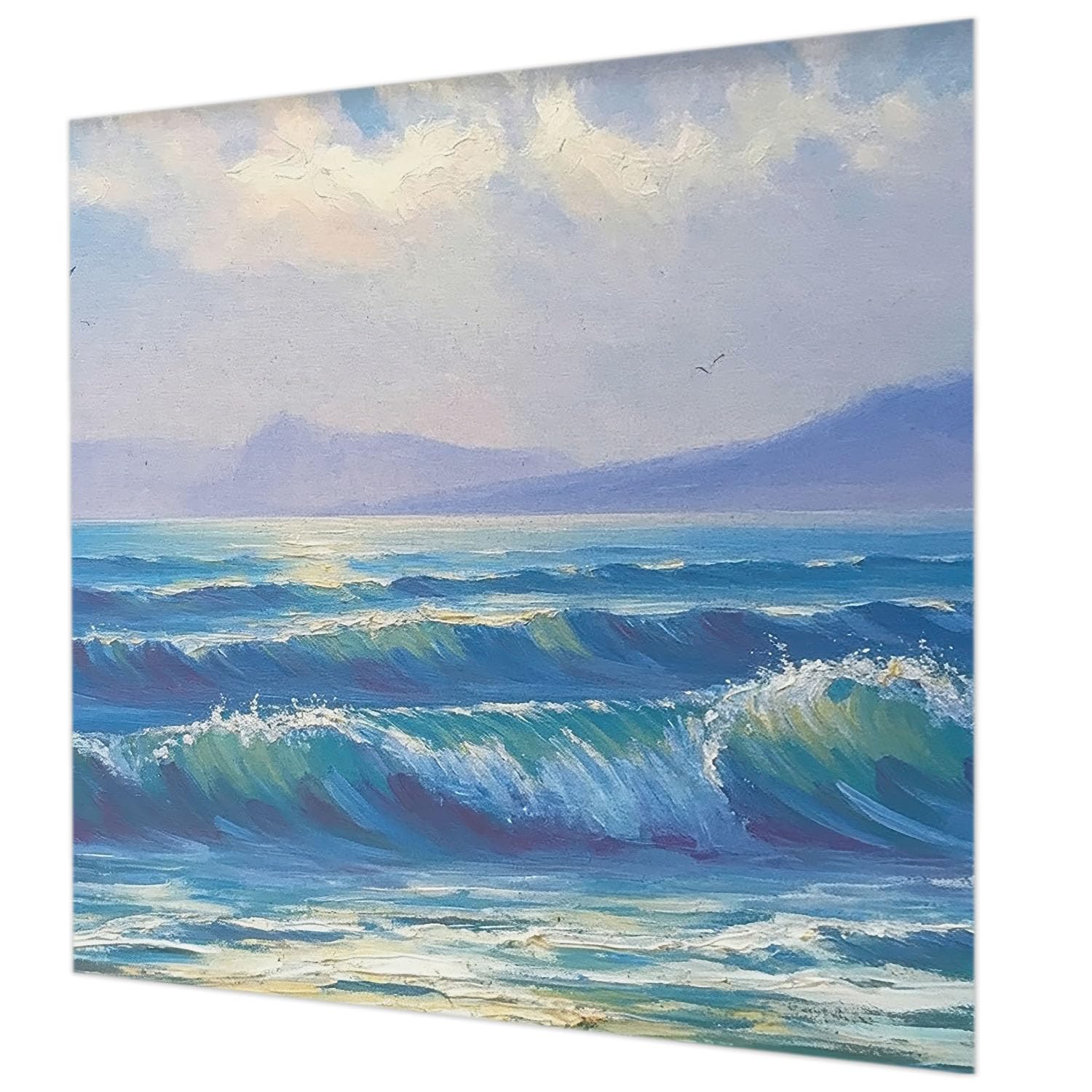 Papier peint vagues de la mer panoramique avec impression haute qualité durable