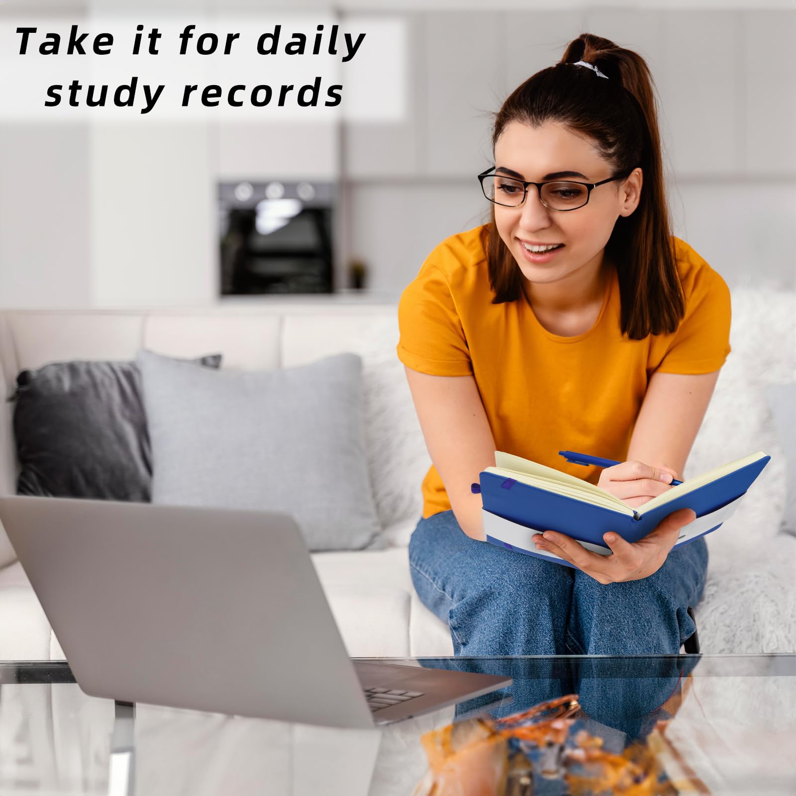 Coopay Lot de 12 carnets A5 avec 12 stylos – Journal classique ligné en cuir à couverture rigide avec porte-stylo – Pour l'écriture, le bureau, la maison, l'école, l'université, les affaires, 21,1 x