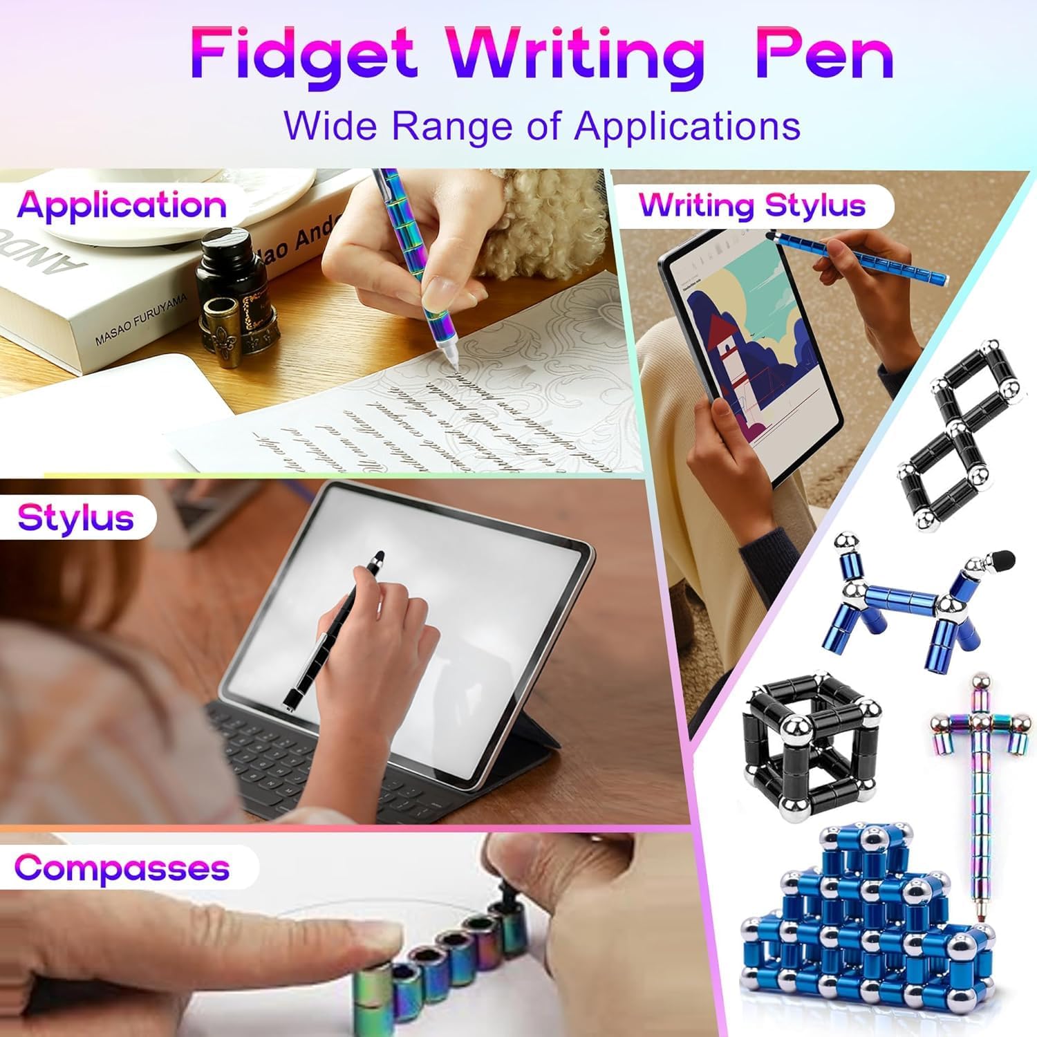 Fidget Pen, Decompression Magnetic Pen, Cool Fidget Toys for Stress and Anxiety Relief, Sensory Toys Best Gifts for Teenage Boys, Ideal Gift for 8-13 Years Old, Novelty Gifts for Teen and Adults