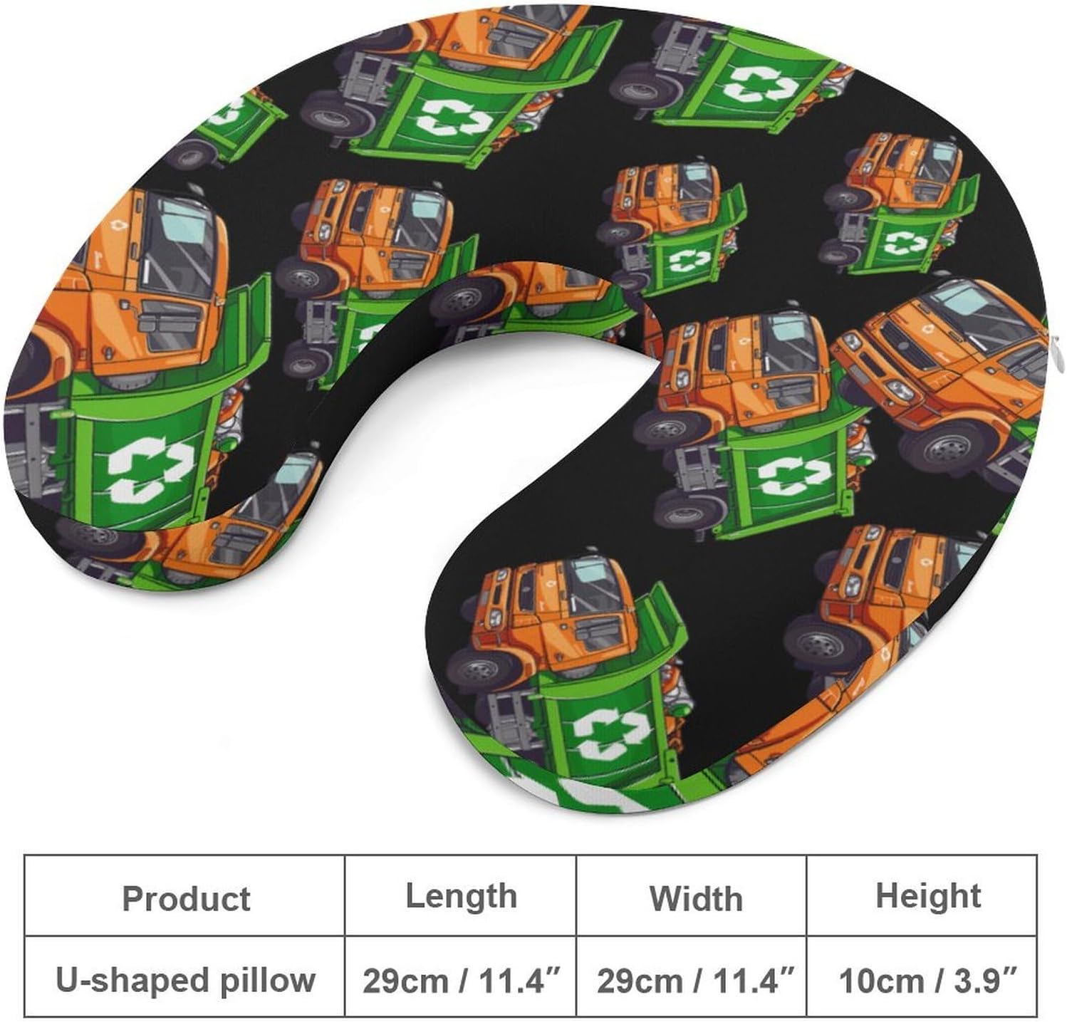 Garbage Truck Travel Pillow U Shape Neck Pillow Washable Pillowcase for Sleeping Chair