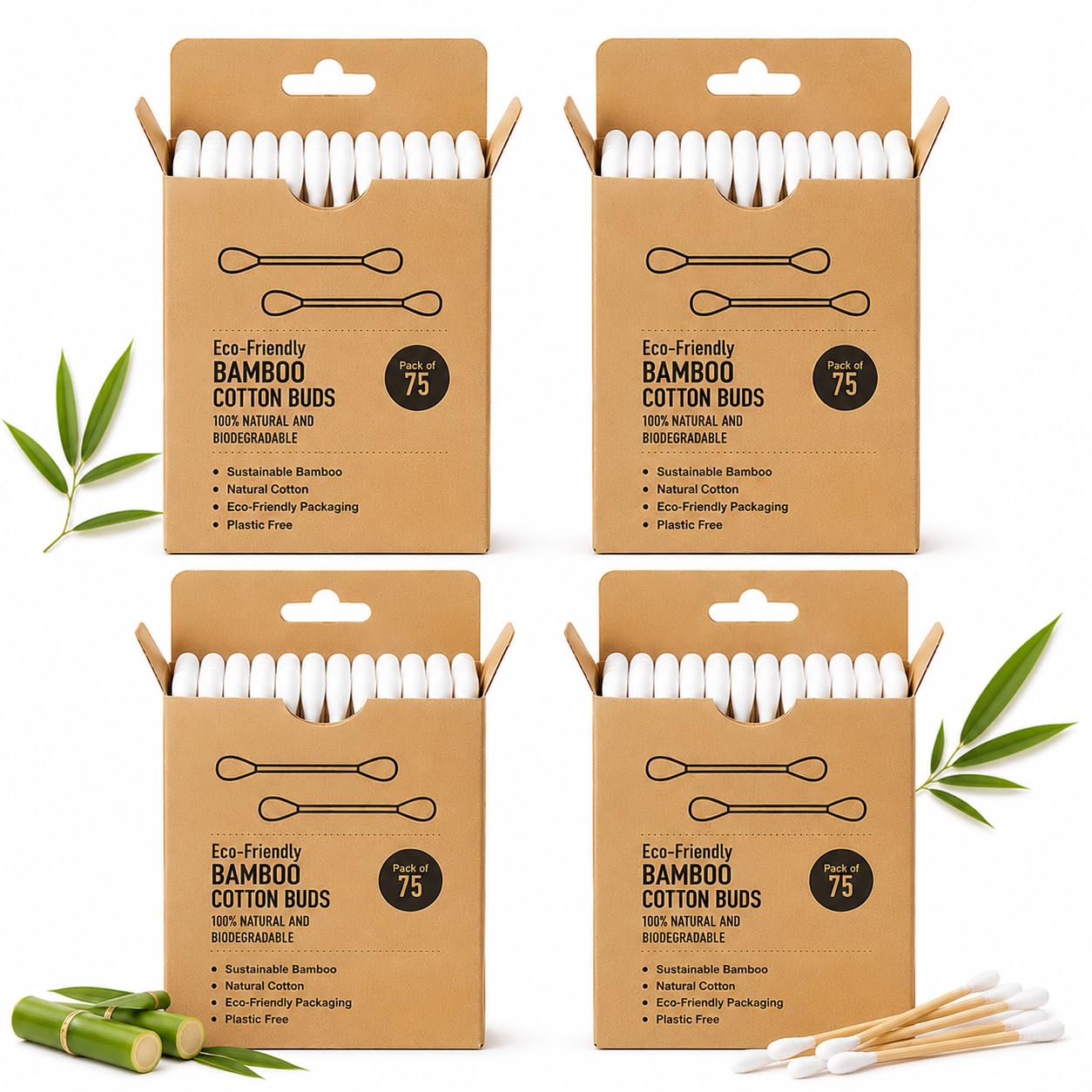 VEDAeco Cotton Buds – 100% Pure & Soft Premium Cotton Swabs with Bamboo Wooden Sticks | Ear Cleaner Buds for Adults, Babies, Hygiene & Personal Care-picture-31