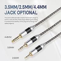 Vista 5 de Linsoul Tripowin Zonie cable SPC para auriculares de 16 núcleos, chapado en plata