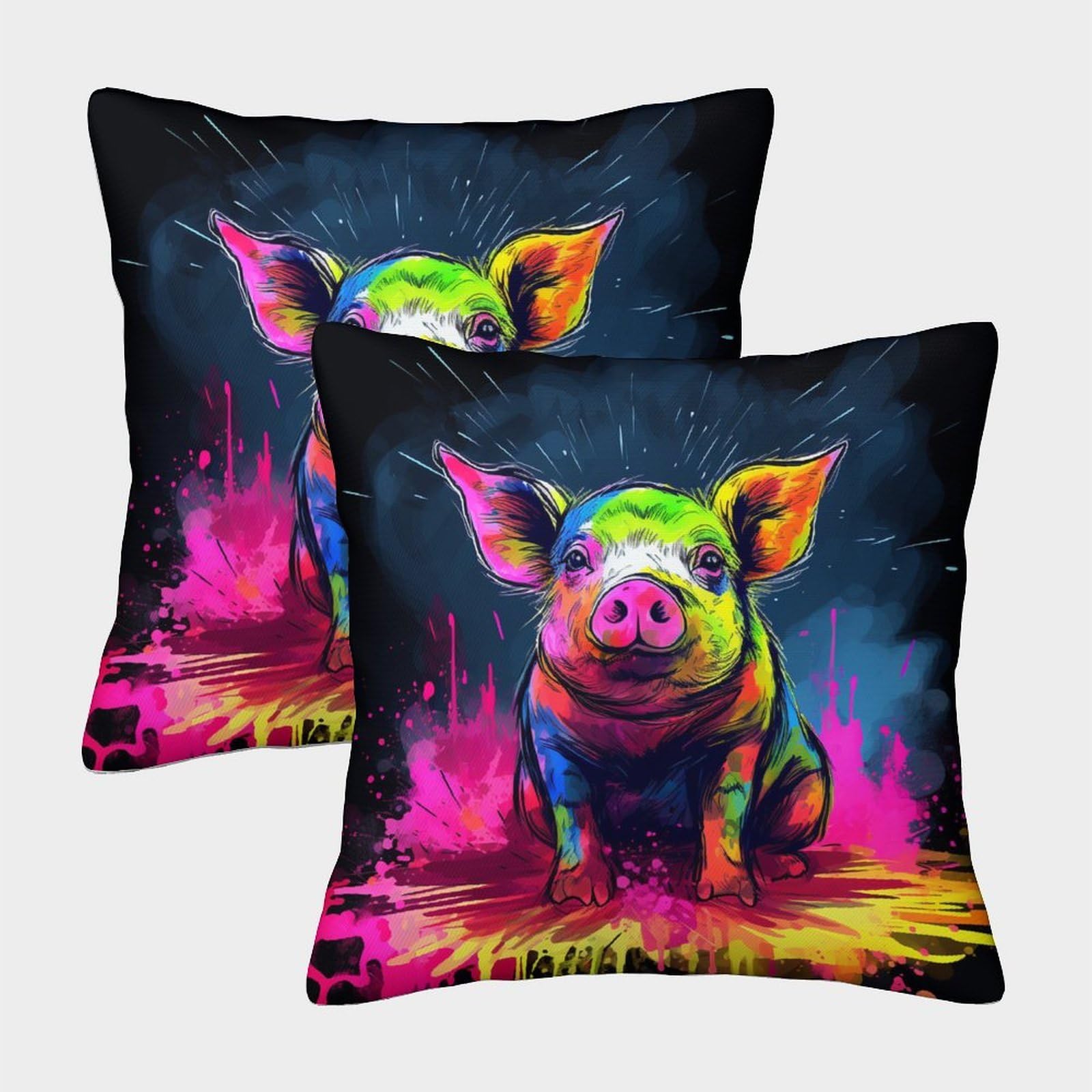 kaiyun 2 Pack 3D Wart Pig Cushion 3D Soft Touch Pillowcase,sofa Chair Home Furnishings 40x40cm
