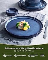 Vista 4 de Juego de platos y cuencos Famiware Star, juego de vajilla moderna de cerámica para 6, juego de vajilla de cocina de 18 piezas - Resistente a