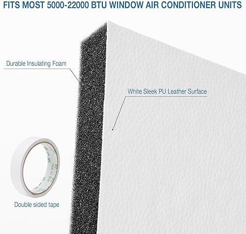 Miniatura 3 de HOXHA Kit de 2 unidades de aislamiento de espuma para aire acondicionado, kits de paneles laterales de CA, sello de accesorios de aire