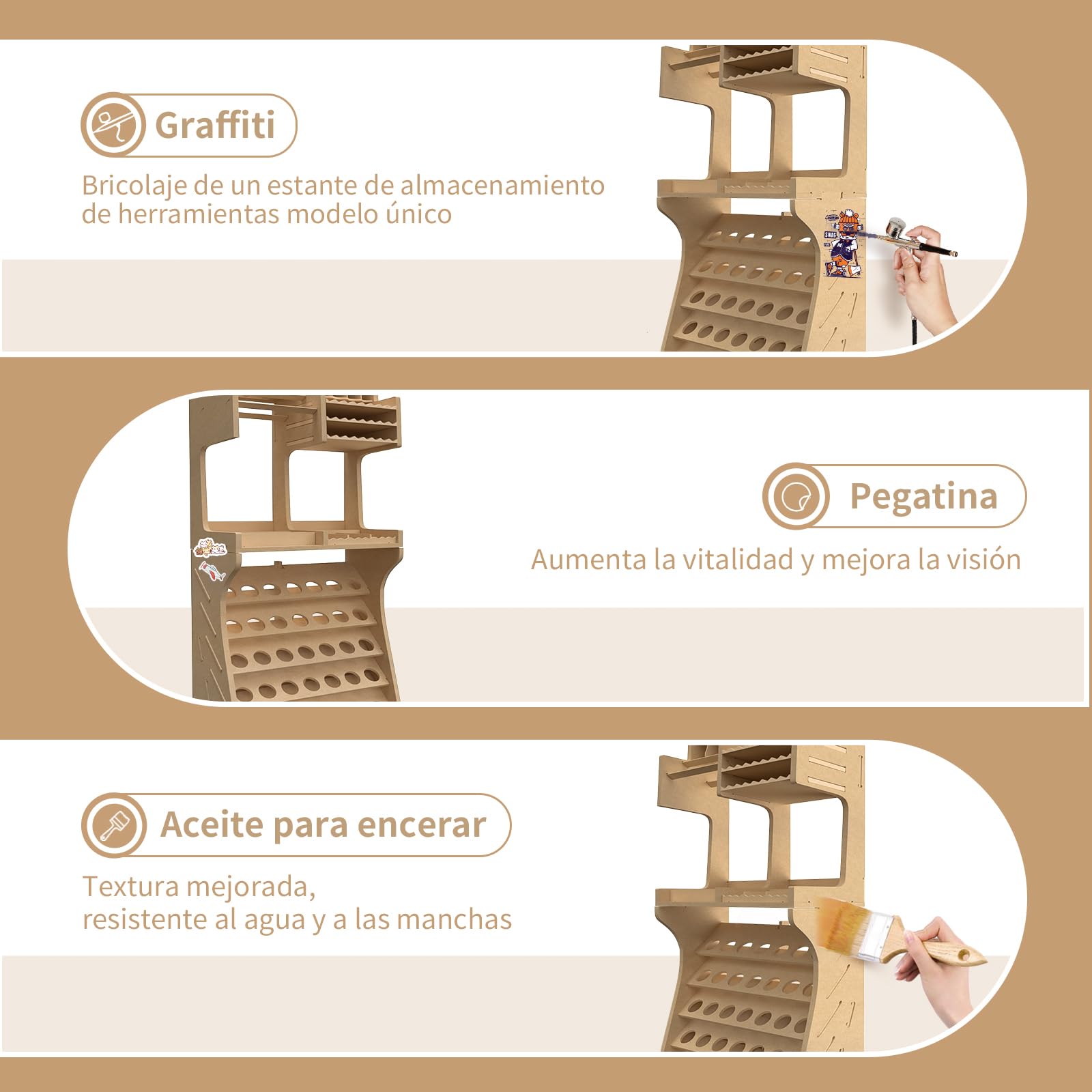 Modelo de plástico Estante de pintura Organizador de herramientas de modelismo Pintura Tijeras/Pinzas/Almacenamiento de pintura Todo en uno Banco de trabajo de modelismo Ensamblaje de GK SY