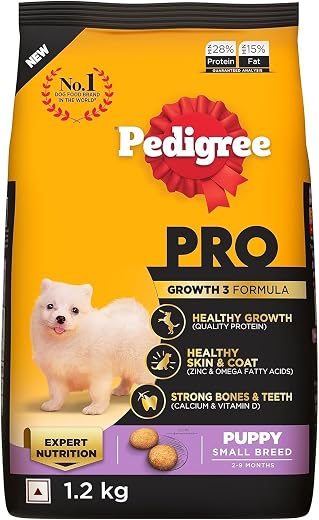Pedigree PRO Puppy Small Breed, 1.2 kg Dry Dog Food, Vet Trusted Brand, Expert Nutrition, Quality Protein, 33% More Nutrie...