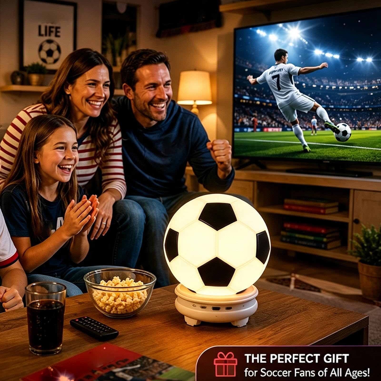 Diffusore Portatile Lampada notturna sportiva a forma di pallone da calcio | Diffusori Wireless Esterni per di calcio camera da soggiorno ufficio