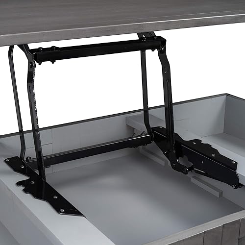 Miniatura 7 de Voohek Mesa auxiliar con parte superior extraíble única, con almacenamiento integrado y estante inferior abierto, bordes alisados, para sala de