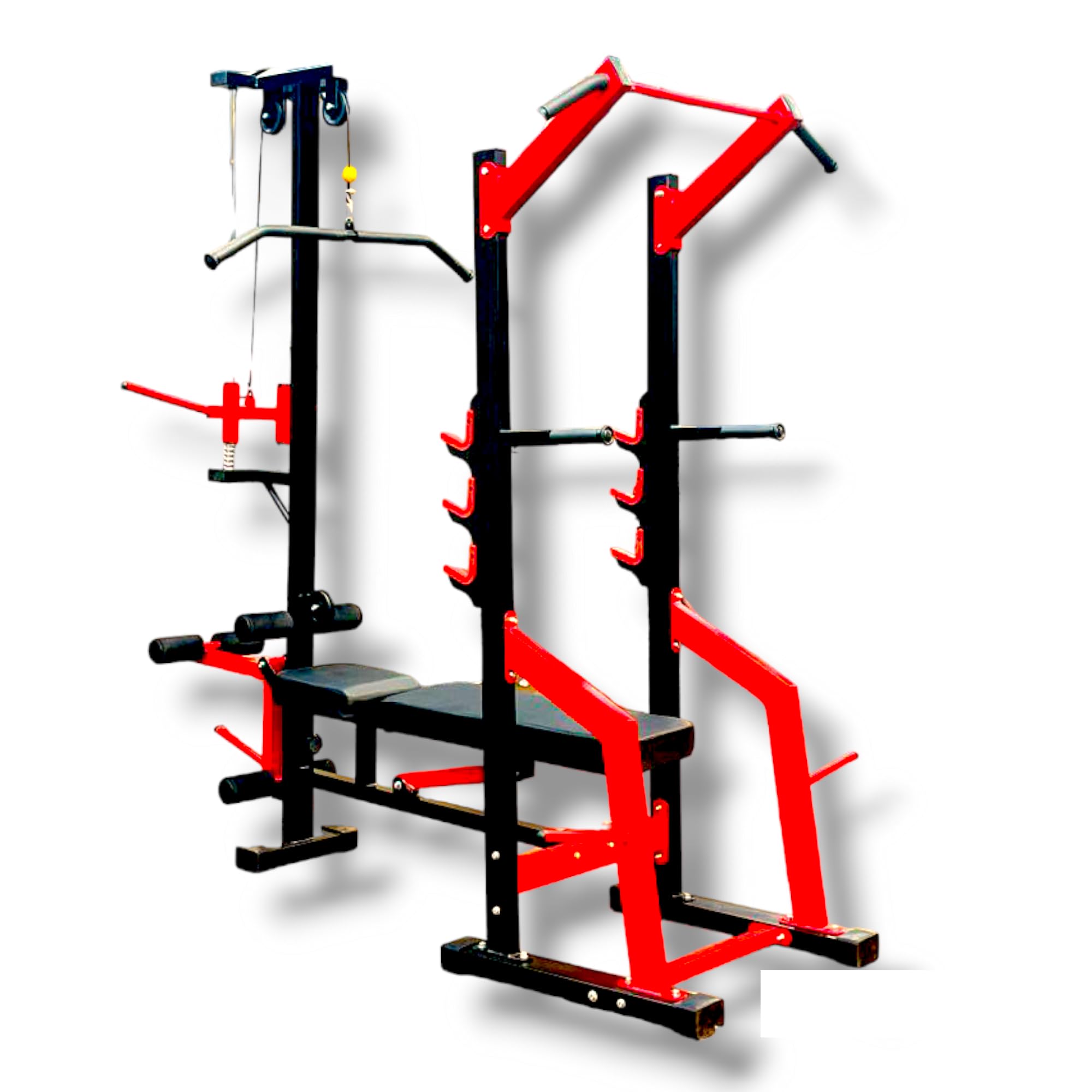 Body Maxx Fully Heavy Duty 20 in 1 Bench with Chin Ups and Dips Mechanism and Plate Holding Pins (Red Black Combination)-image-10