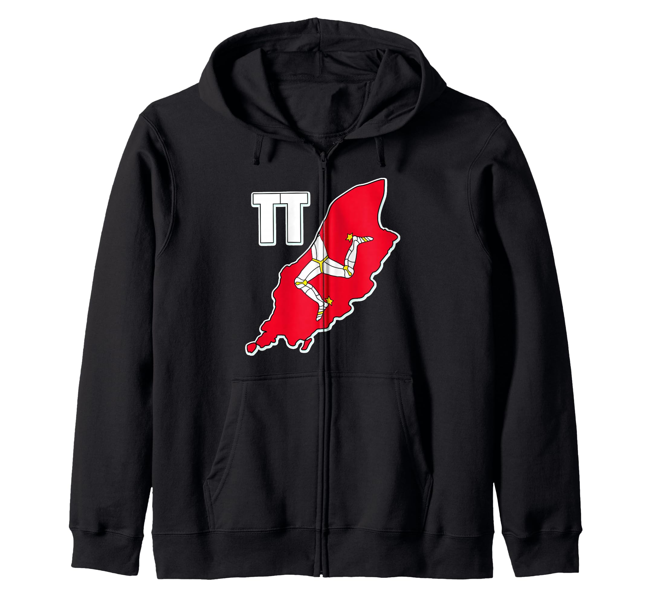TT Road Racing Capital Isle of Man 3 Legs Of Man Manx Flag Zip Hoodie