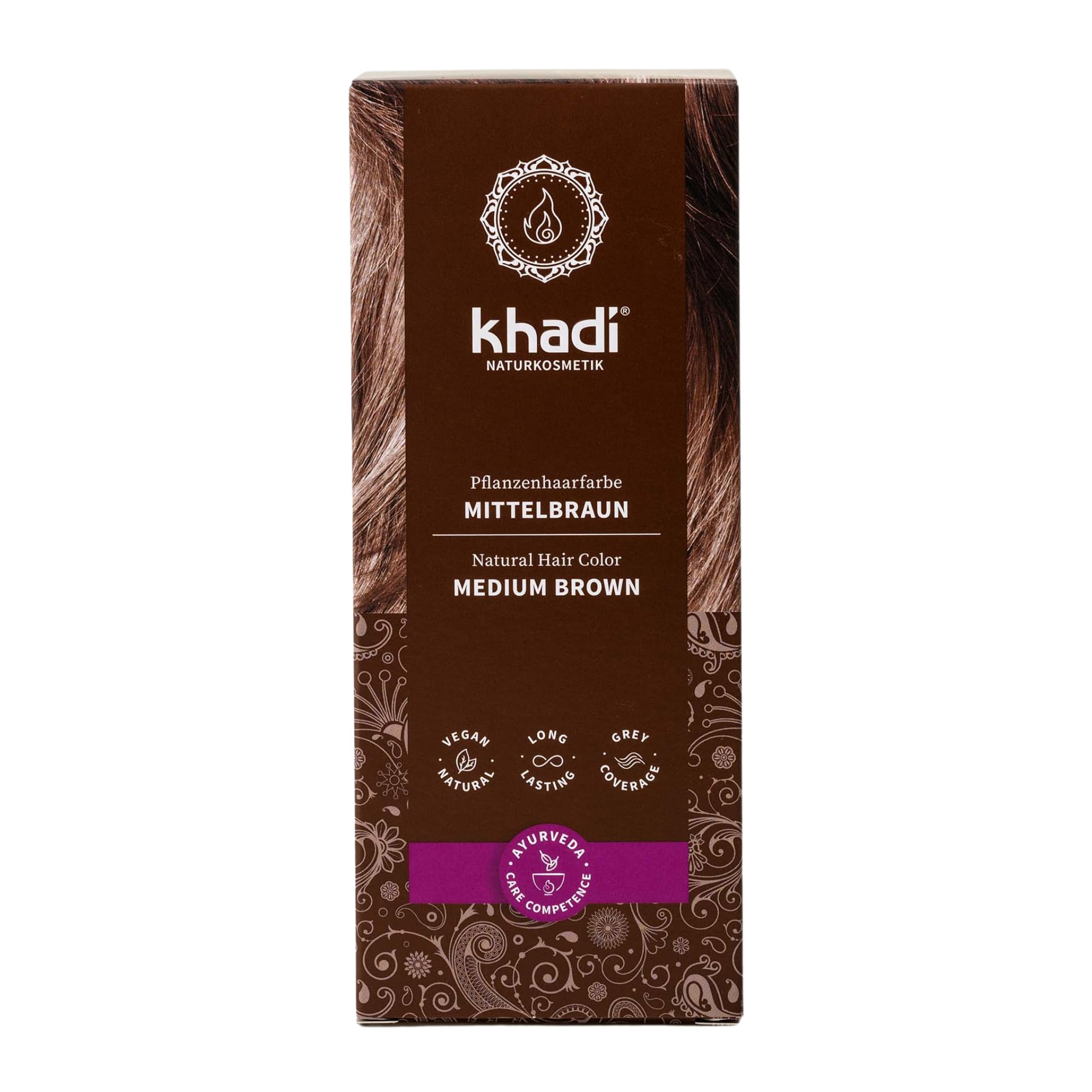 Khadi Pflanzenhaarfarbe Mittelbraun