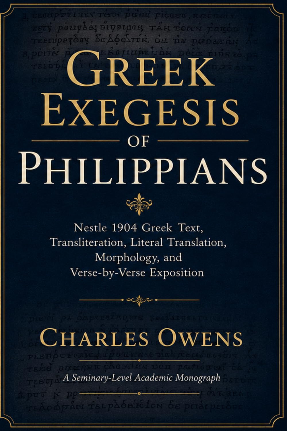 Greek Exegesis of Philippians from the Nestle 1904 Greek Text: A Literal, Grammatical-Historical, Dispensational, Particular Baptist, Sovereign-Grace Expository Monograph (Exegetical Commentaries)