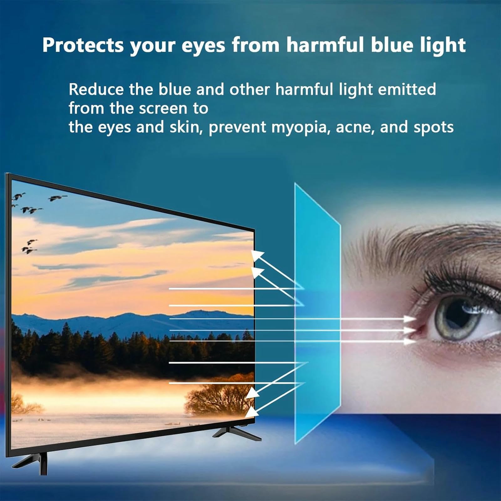 Pellicola protettiva opaca antiriflesso per schermo TV, filtro anti luce blu, riduce l'affaticamento degli occhi digitale, migliora la qualità del sonno