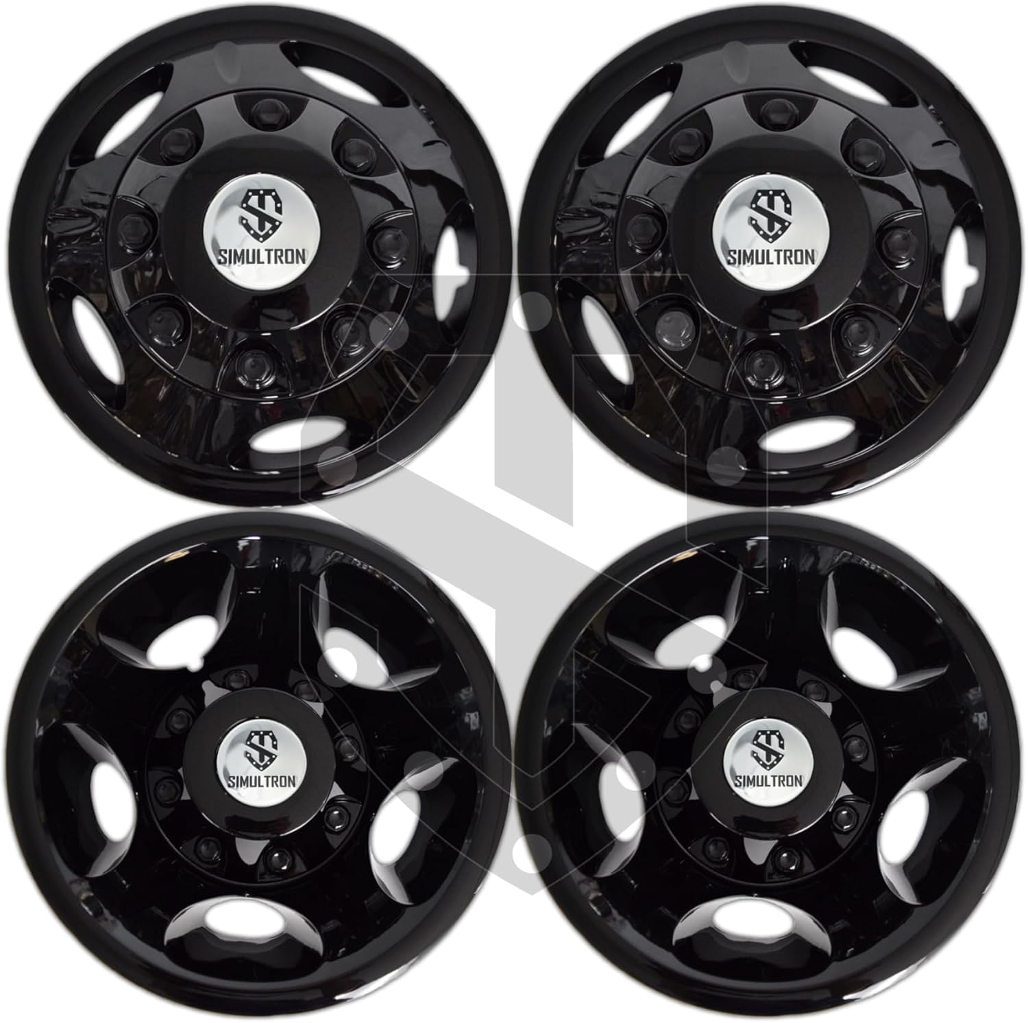 17" Glossy Black ABS Wheel Simulators for 2011-Newer GMC/Chevrolet 3500HD Dually