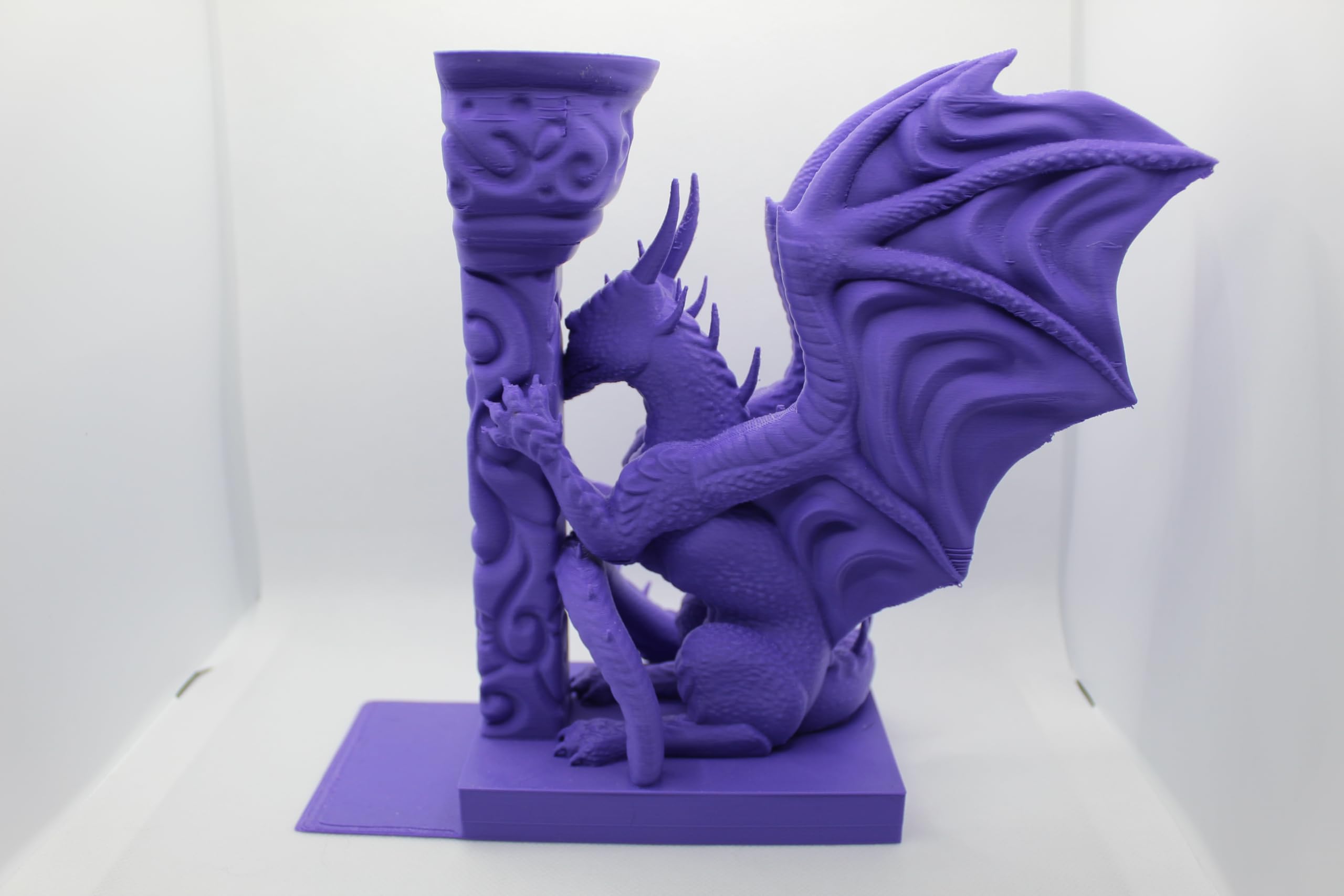 Dragon Bookends – Gothic & Medieval Fantasy Book Ends for Shelves | Unique Home & Office Decor by K E Kreations (Purple Right Side)