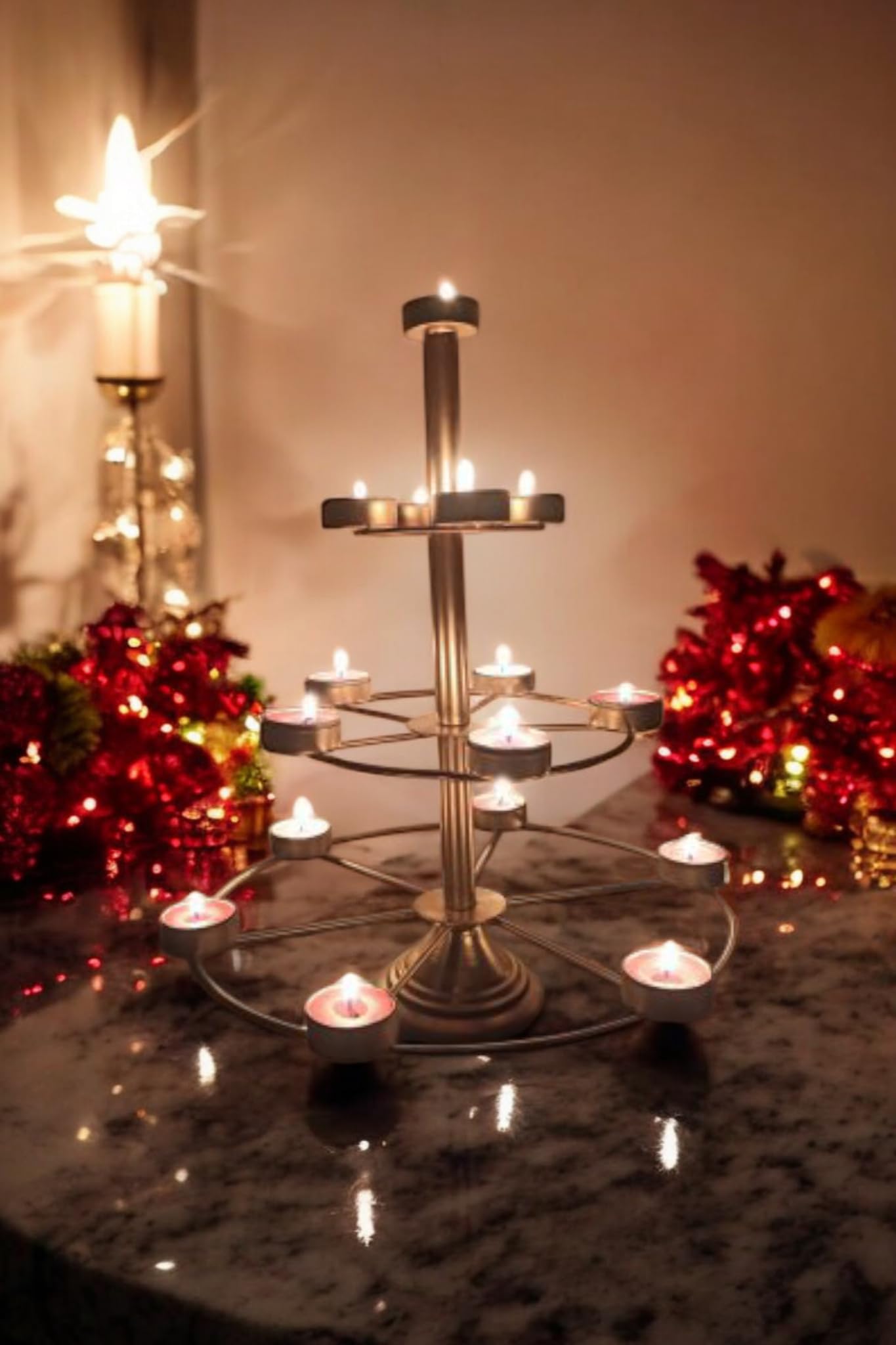 Bystreet artisans Cirular Disc Multiple Layer Tealight Tea Light Candle Holder for Christmas New Year Diwali Festival Home Wedding Hotel Temple Decoration (3 Layer) (B0BGMB6HW3) Amazon Price History, Amazon Price Tracker