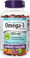 Vista 2 de Webber Naturals Omega-3 de triple fuerza con recubrimiento entérico CoQ10 900 mg Omega-3 (EPA • DHA)/ 100 mg CoQ10, 80caps