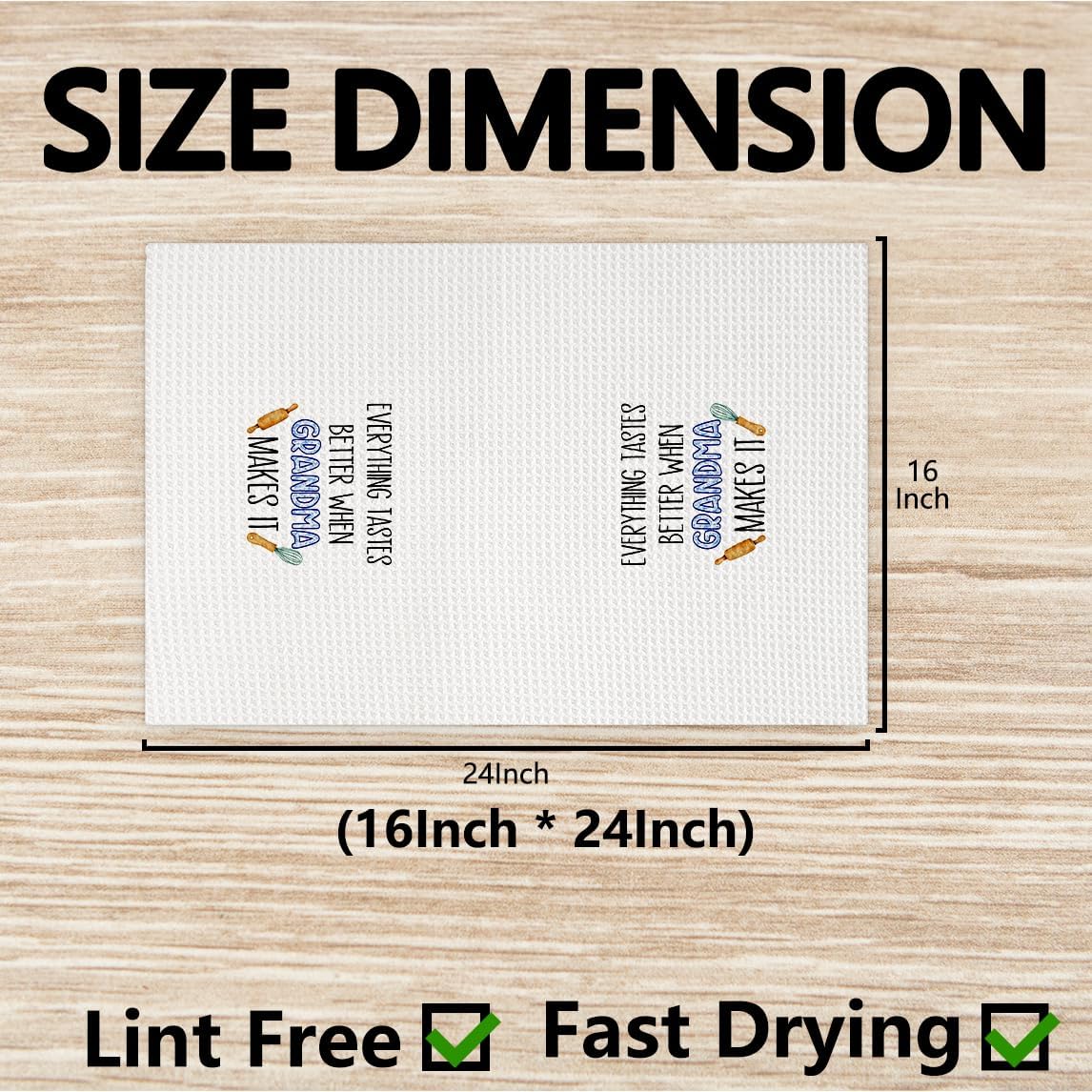 Grandma Gifts Kitchen Towels, Grandma Gifts from Grandkids, Gifts for Grandma Dish Towels Tea Towels for Kitchen, Grandma Gifts for Christmas Birthday Hand Towels for Bathroom, 16x24 Inches - Image 7