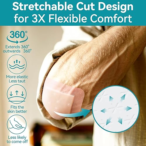 Miniatura 19 de Dimora Vendaje grande ultra suave para heridas, vendaje de espuma adhesiva de silicona con bordes, 7 x 7 pulgadas (almohadilla de 5 x 5 pulgadas)