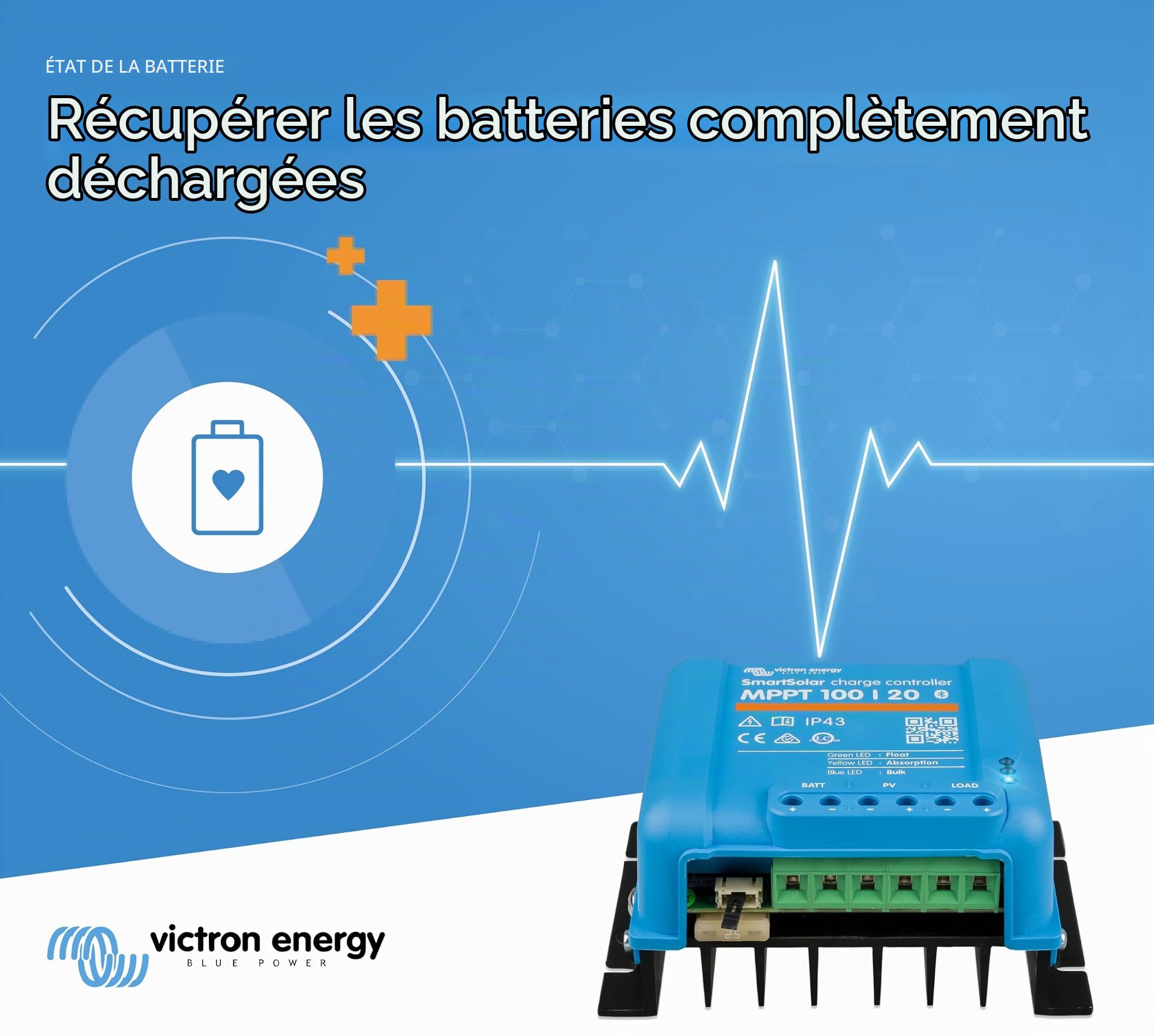 Victron Energy SmartSolar MPPT 100V 20 ampères 48-Volt Contrôleur de Charge Solaire (Bluetooth)