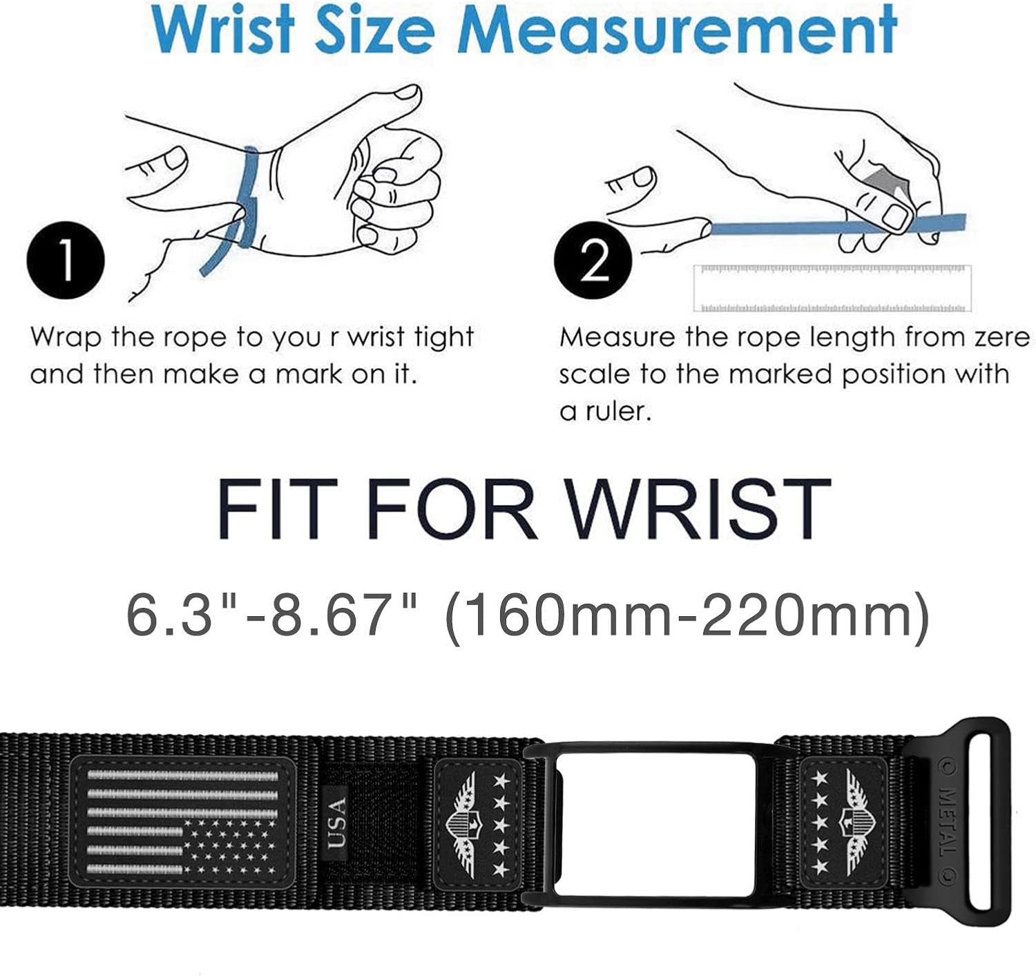 Abanen Rugged Nylon Sport Wristband with Alloy Bumper Compatible with Whoop 4.0, Sport Strap with Stars-Stripes Flag for Whoop 4.0 Band