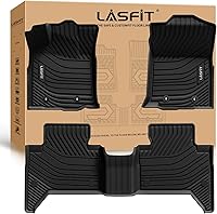 LASFIT Custom Fit All-Weather Floor Mats for Toyota Tacoma 2016-2023 Double Cab Automatic - TPE Black Front & Rear Liners