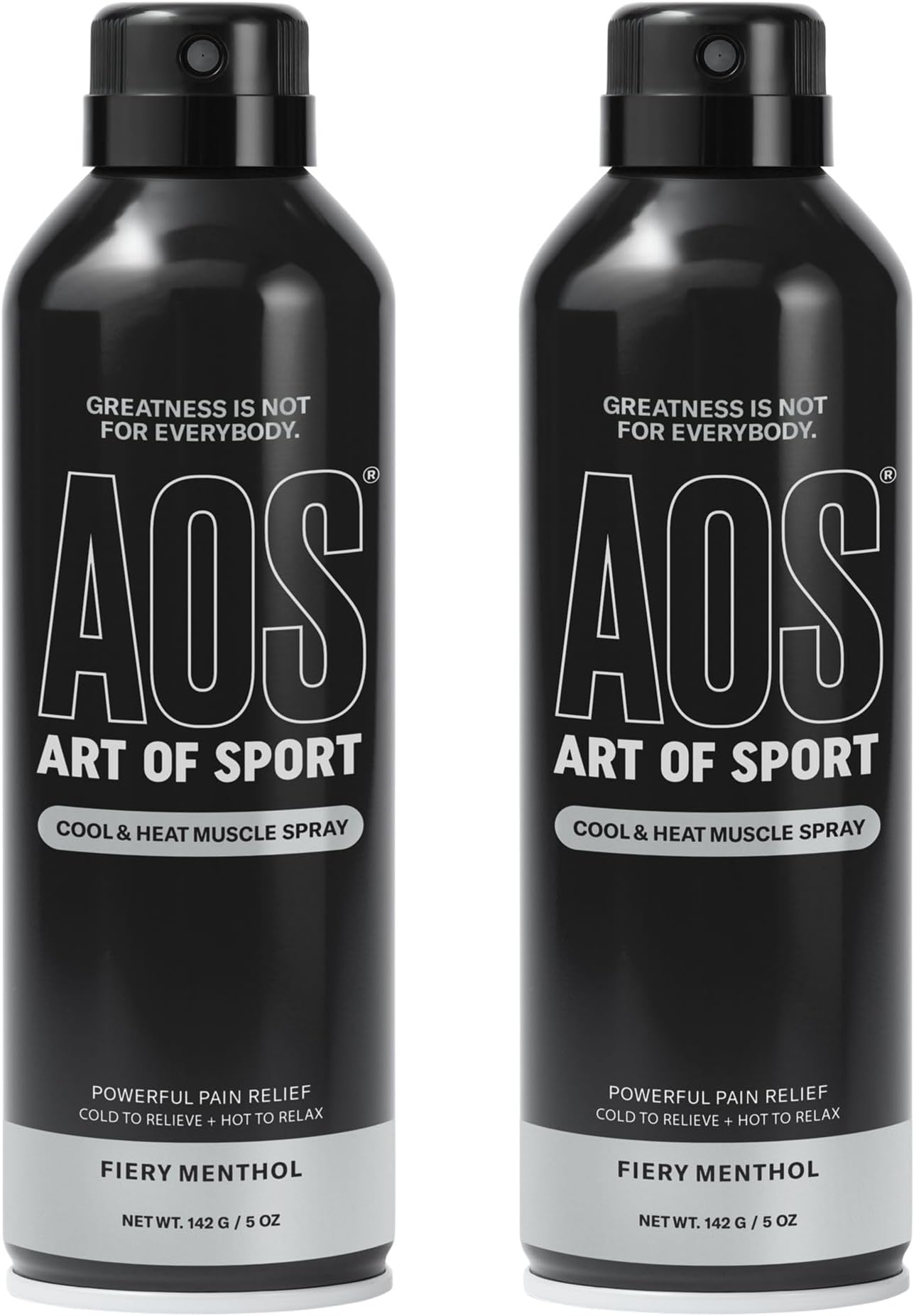 Art of Sport Muscle Relief Spray โ Cooling & Heating Menthol for Muscles & Joints โ Back, Neck, Knee, Shoulder, Hip โ Hands-Free Body Spray for Athletes โ 5 fl oz, 2-Pack
