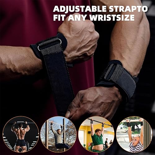Miniatura 8 de Weight Lifting Hooks (Pair), Wrist Strap Hooks for Weightlifting, Adjustable Men and Women Gym Lifting Straps Hook for Pull-Ups, Deadlifts, Strength