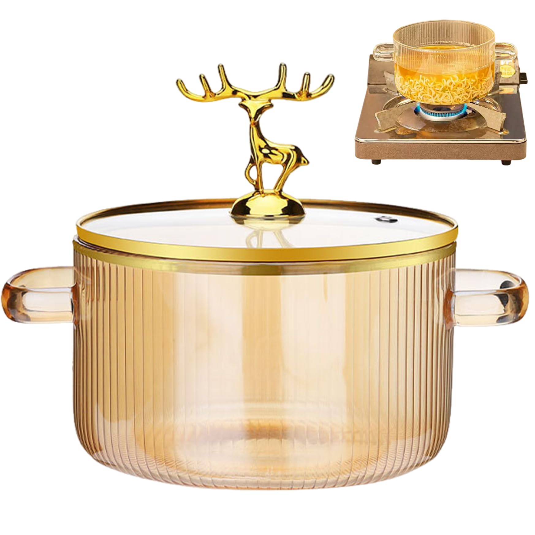Pot de cuisson en verre 1,6 L marmite transparente ustensile cuisine