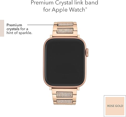 Miniatura 4 de Anne Klein Pulsera de moda con detalles de cristal prémium para Apple Watch, segura, ajustable, repuesto de correa de Apple Watch, se adapta a la