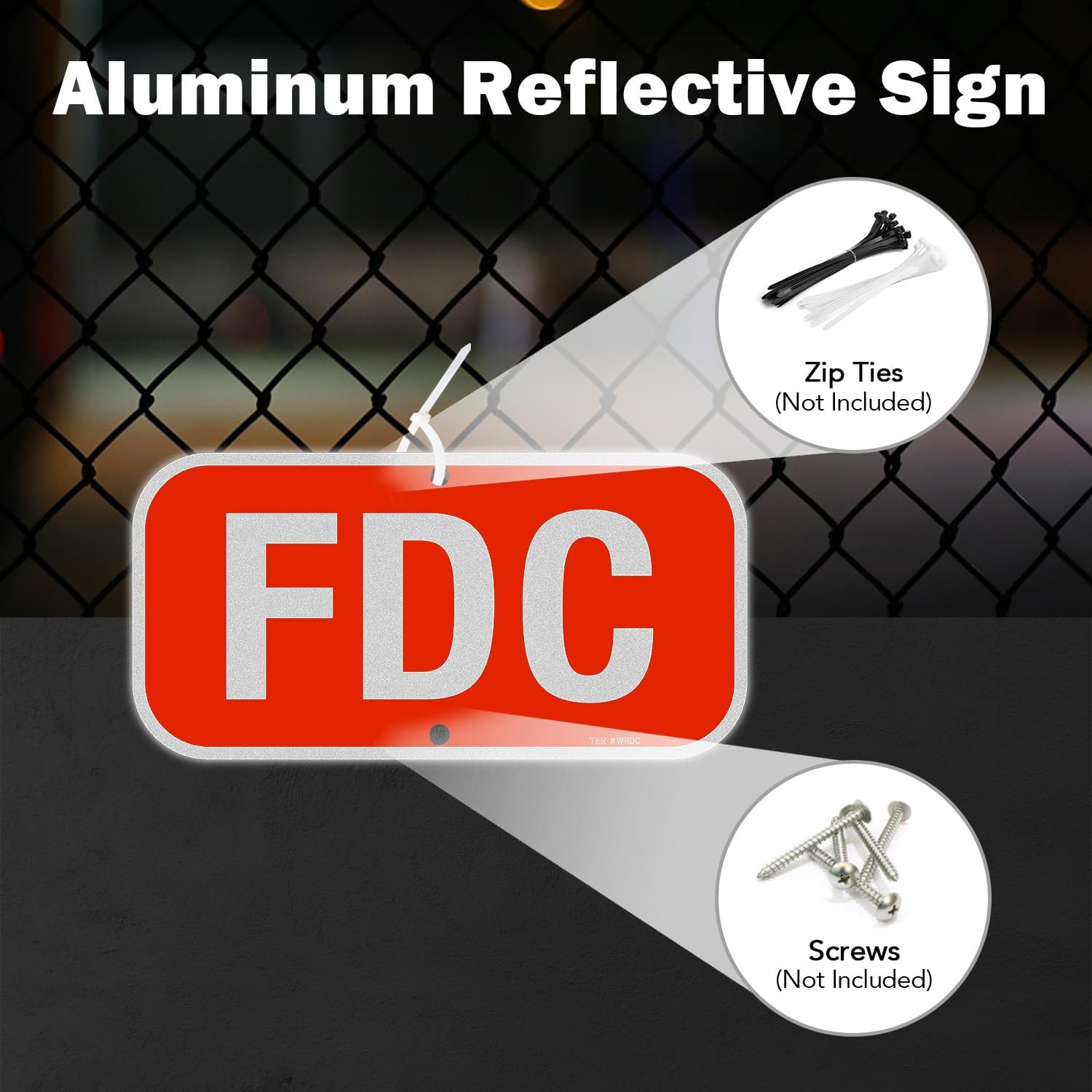 T&R FDC Sign Fire Department Connection Sign - 4 Pack - 12 x 6 Inches Rust Free .040 Aluminum Reflective - UV Protected, Waterproof, Weatherproof and Fade Resistant - 2 Pre-drilled Holes(Red) image 5