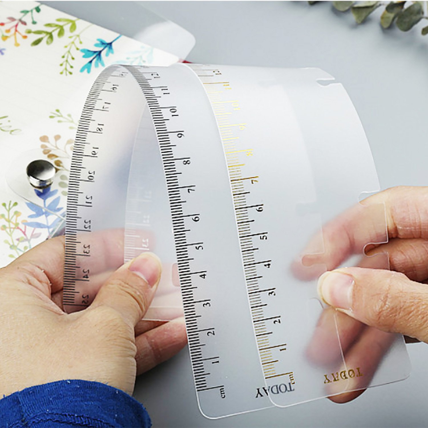 WAITLOVER 2 Stück 6-Loch Lineal/Trennblätter Für Ordner A5/A6/A7 - Aus Flexiblem PVC, Als Lesezeichen