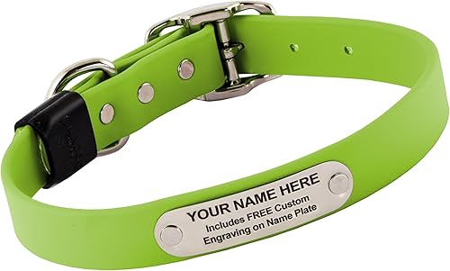 Miniatura 16 de Collar de perro personalizado, nailon ajustable, grabado de texto personalizado, varios colores (naranja cazador)