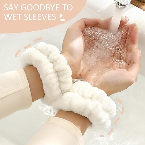 Miniatura 6 de EIMMBD Juego de diadema y pulsera, 9 piezas de microfibra para la cabeza y toallas de muñeca para lavar la cara, maquillaje, deportes, banda