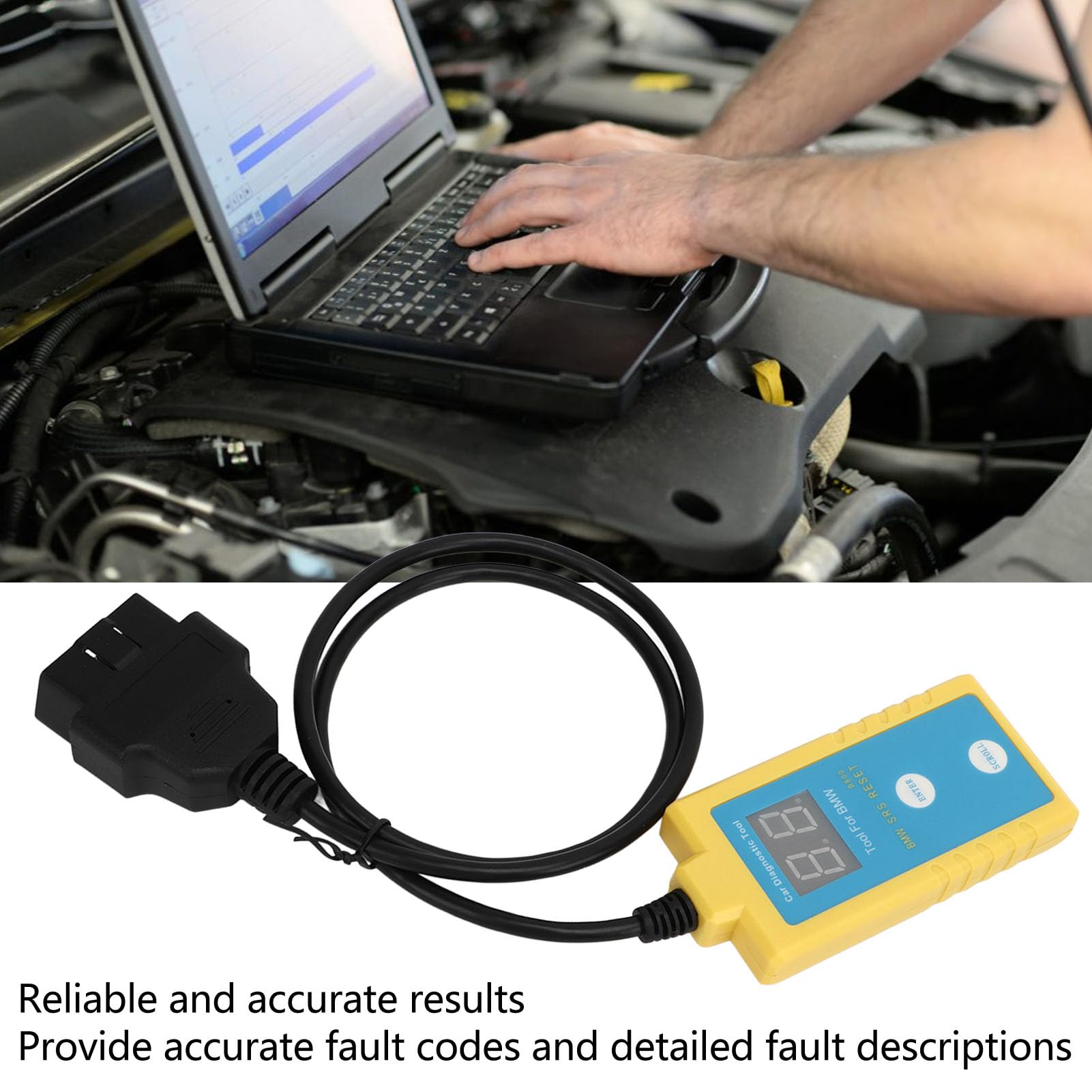SRS Scanner Compatible con E36 E46 E34 E38 E39 Z3 Z4 X5 1994 2003 Herramienta de Diagnóstico y Reset para SRS con Detección Precisa y Cable de 20 Pines