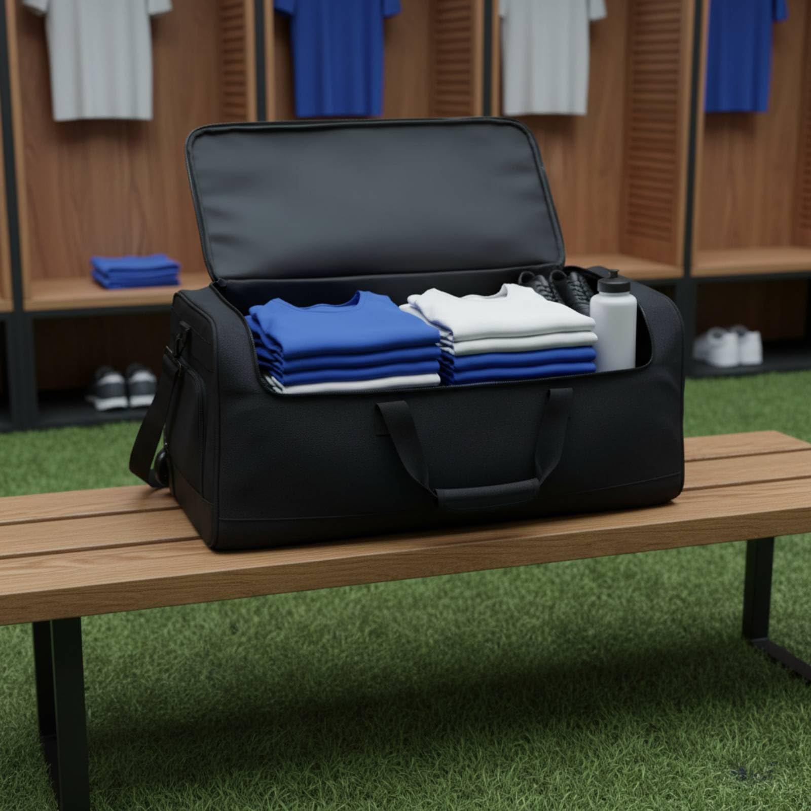 Equipaje de Entrenamiento Deportivo Maleta Rodante Deportiva Bolso Duffel Gran Compartimento Asa Telescópica en Lona y Metal Adecuado para Trayectos Entrenamientos Viajes