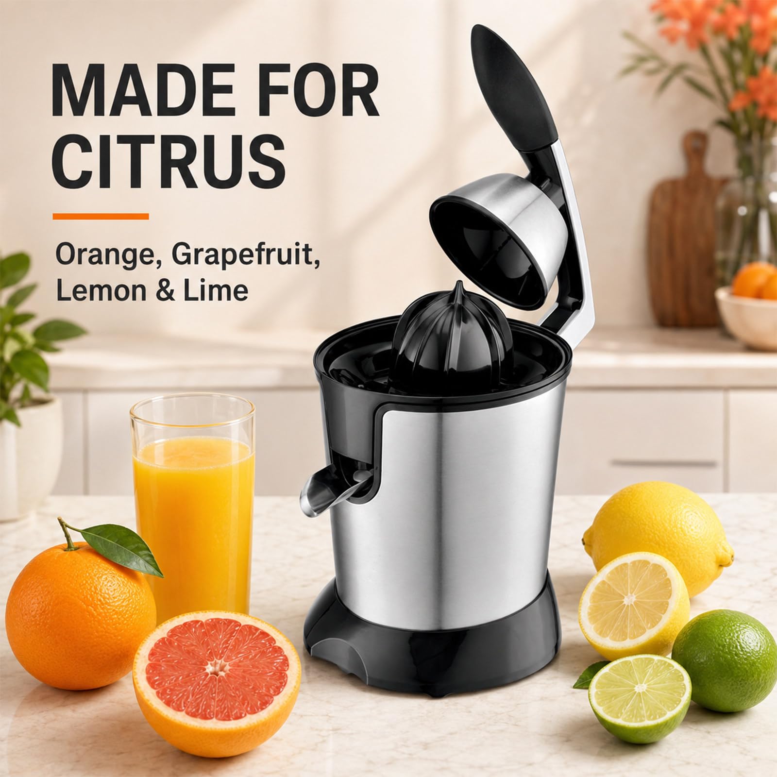 Presse d'Agrumes,350 W Extracteur Électrique pour Oranges et Pamplemousses