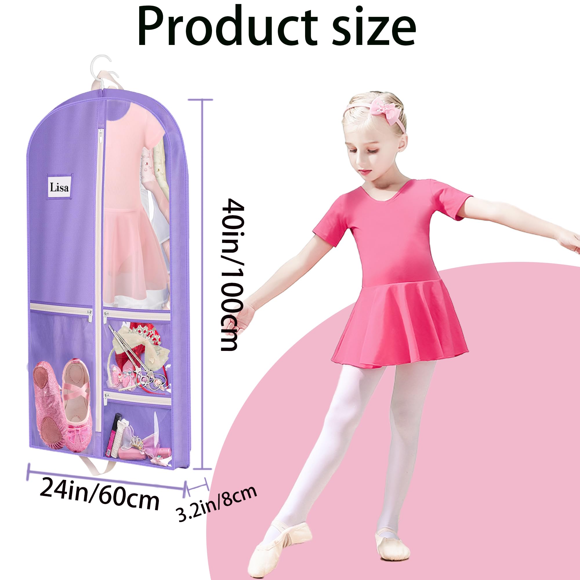 2 Pack Kids Dance Garment Bags for Dancers 40