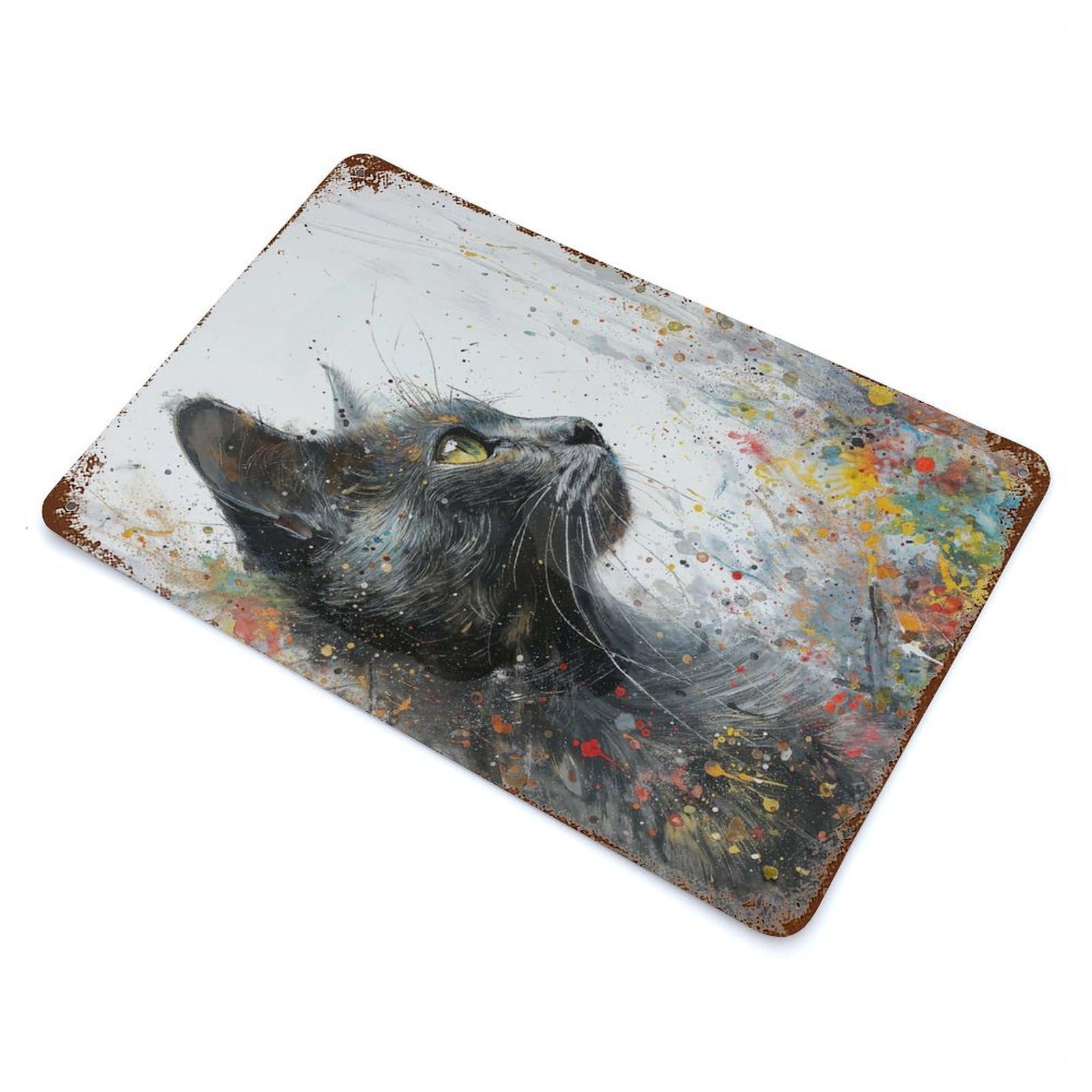 Artistic Whiskers Vintage Metal Tin Sign 11.8"x7.9", for Cafe, Home Bar And Lounge Decor, Vintage Wall Decor