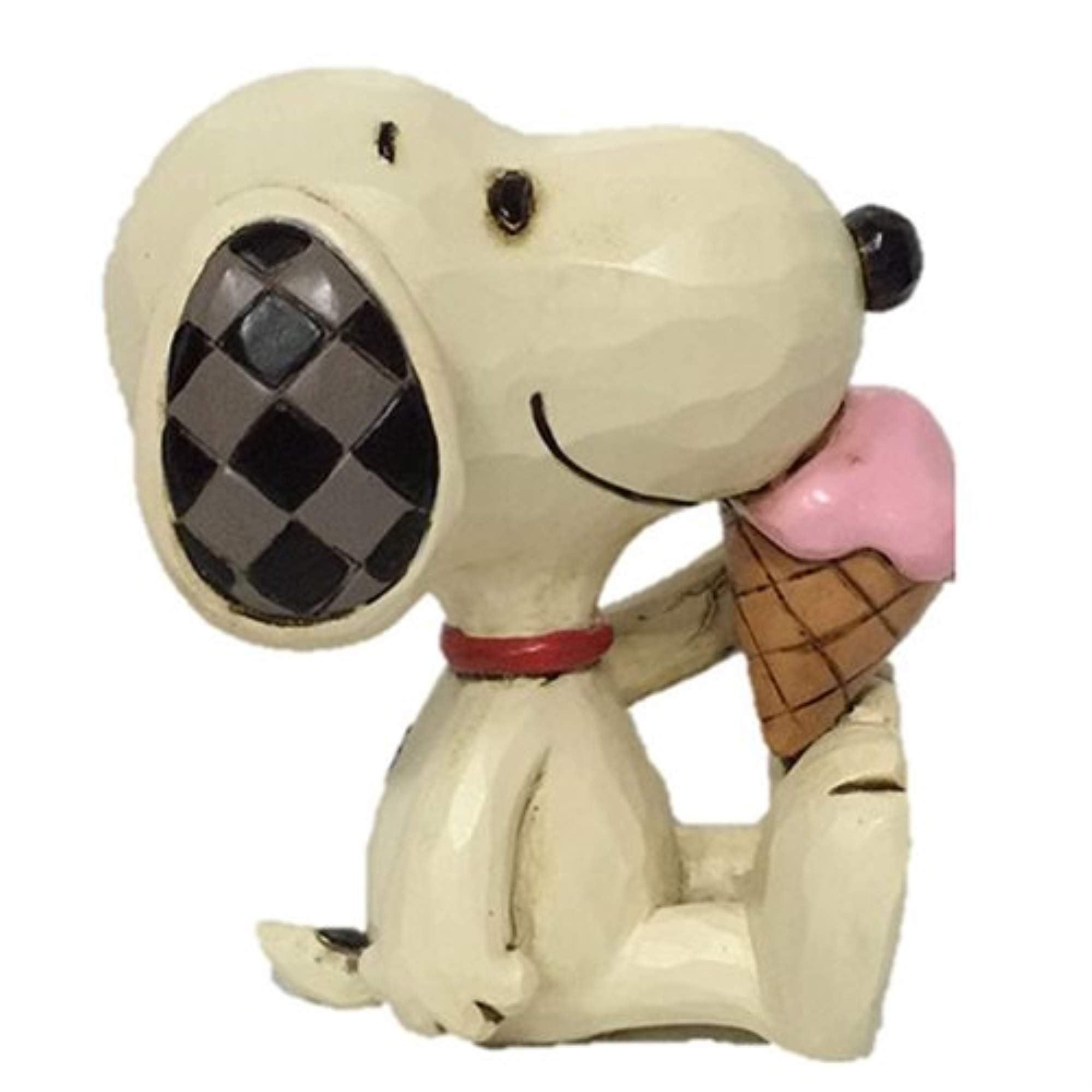 Enesco Peanuts by Jim Shore Snoopy with Ice Cream Miniature Figurine, 2.75 Inch, Multicolor