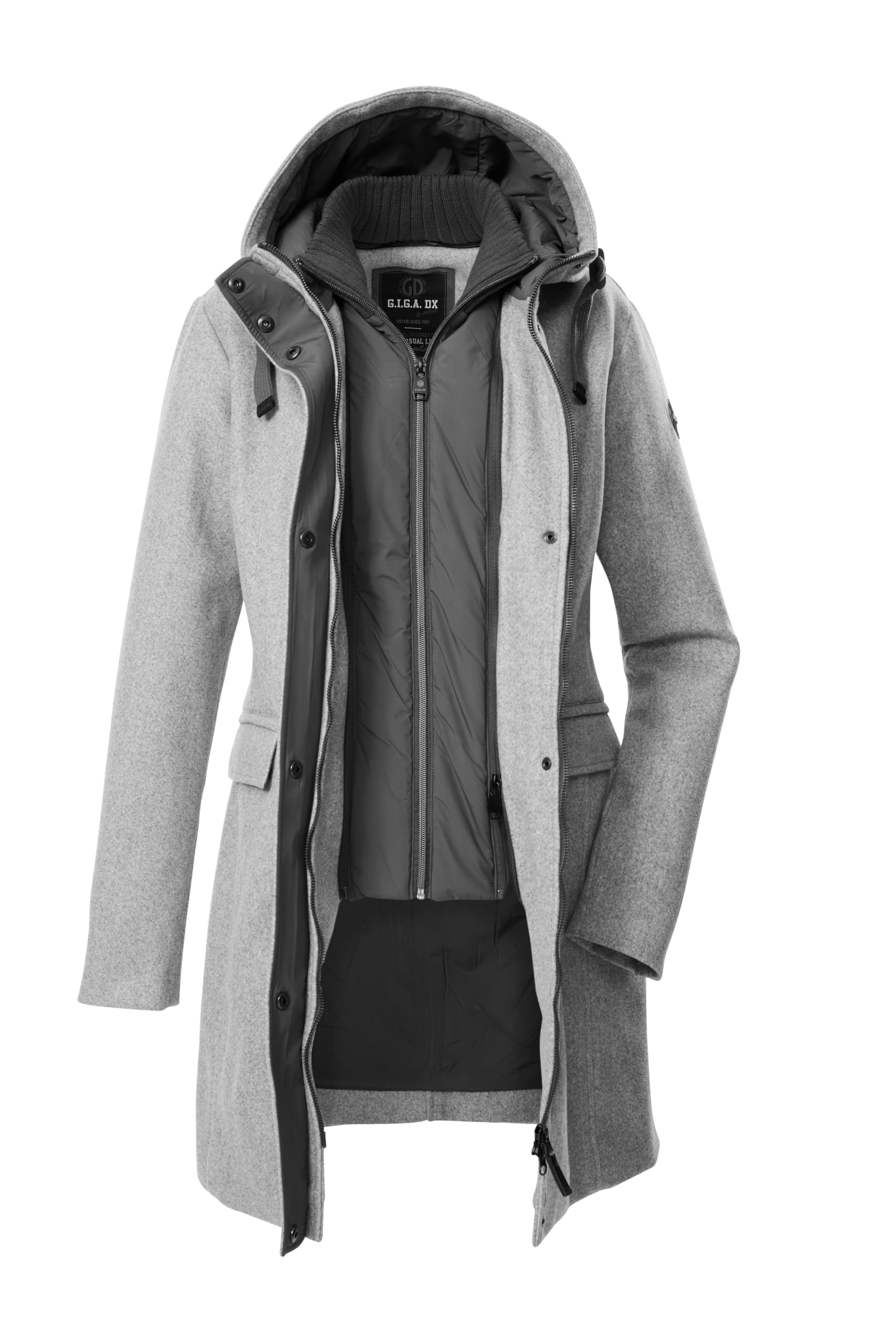 G.I.G.A. DX Parka/wełniany płaszcz z kapturem i rozpinaną kamizelką Kobiety Gw 19 Wmn Prk