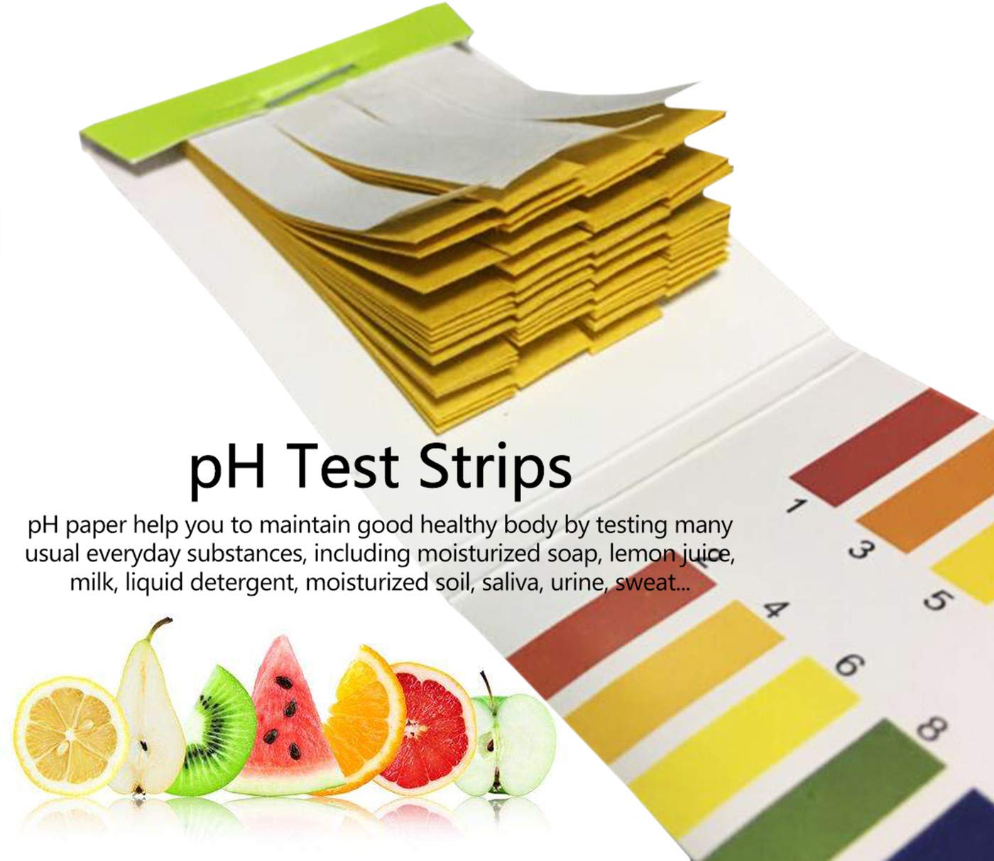 80 Strisce Reattive PH 1-14, Carta Tornasole Per Test Alcalini E Acidi, Gamma Completa